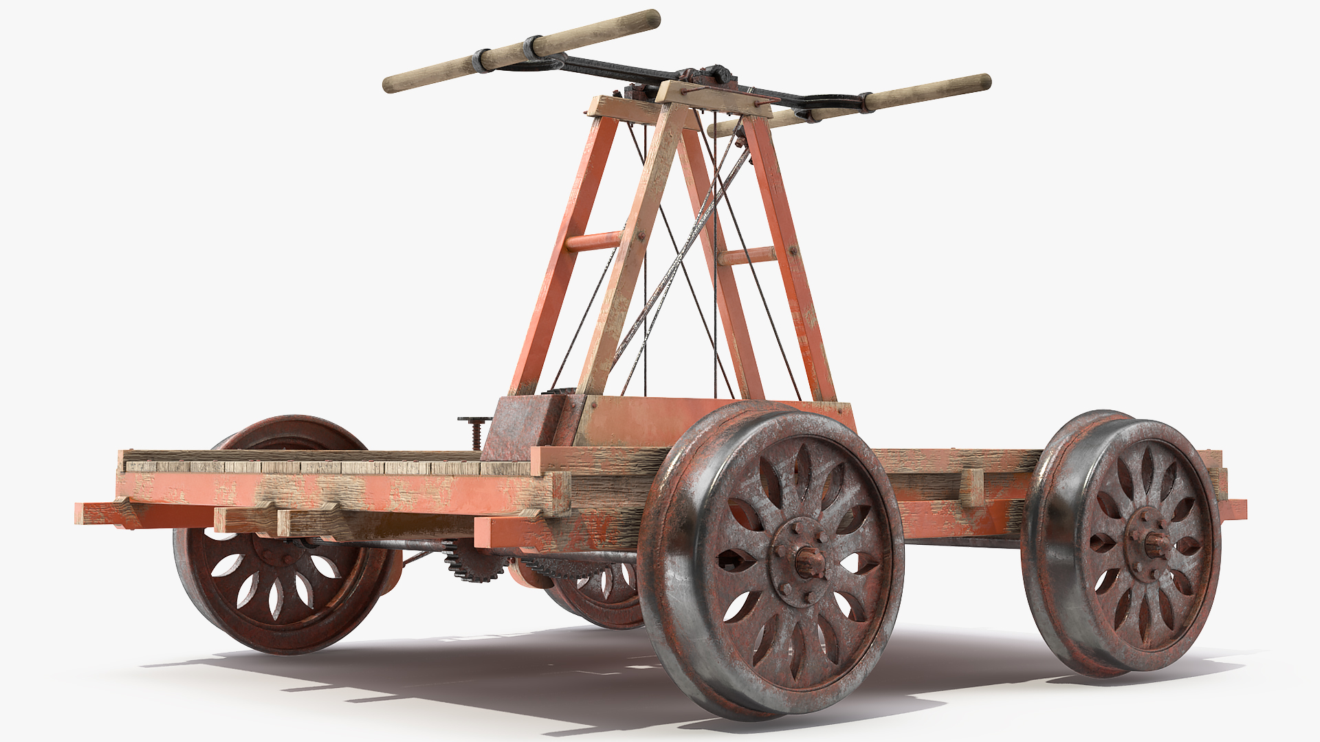 3D model Vintage Railway Handcar Rigged