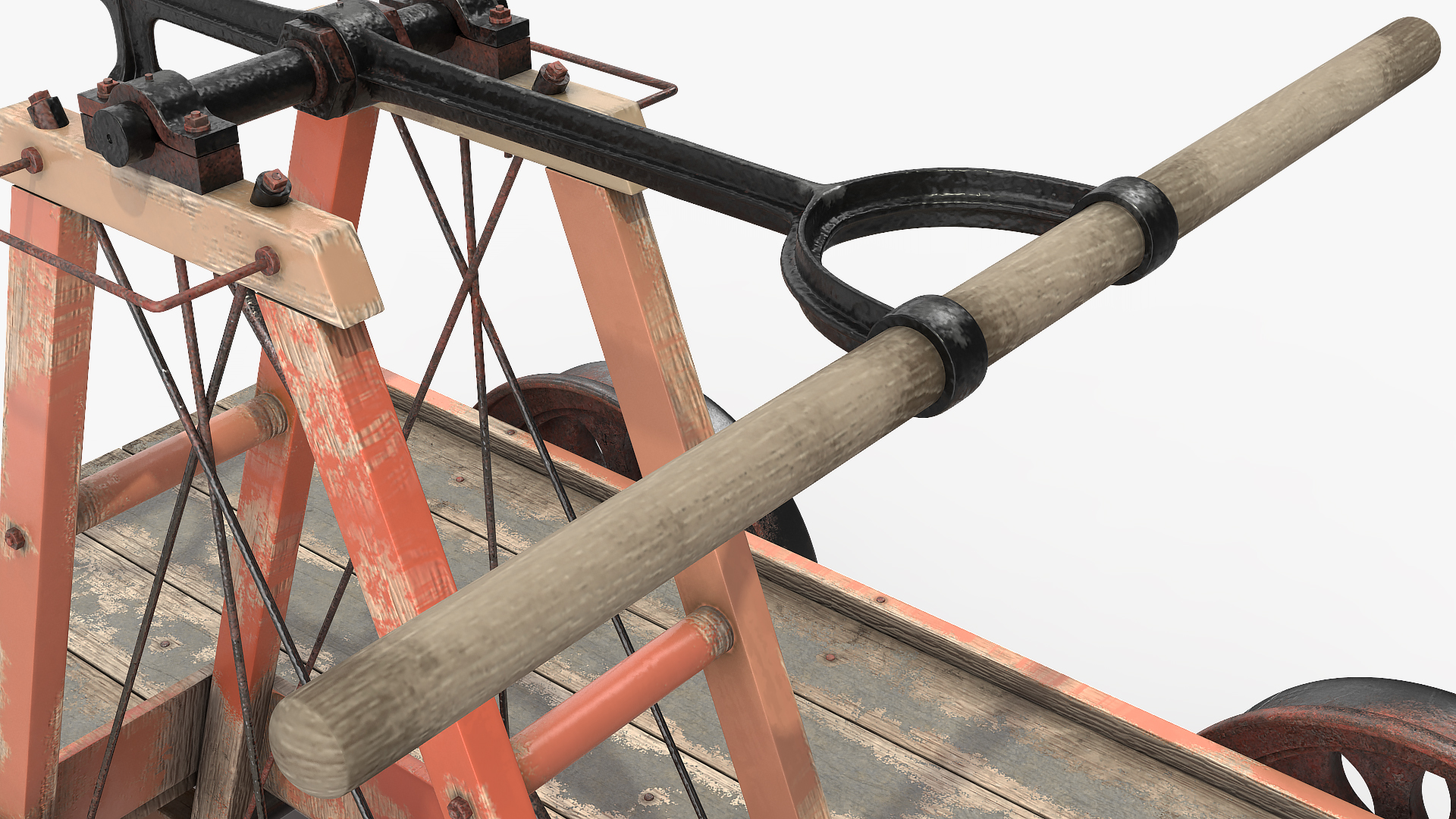 3D model Vintage Railway Handcar Rigged