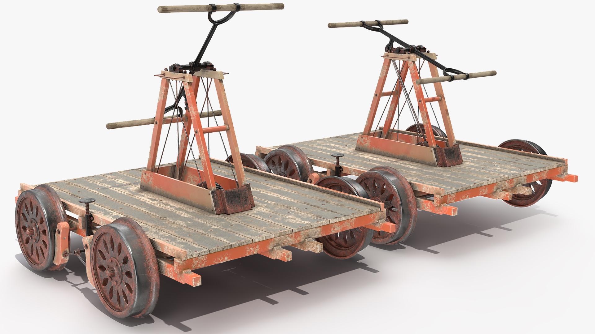 3D model Vintage Railway Handcar Rigged