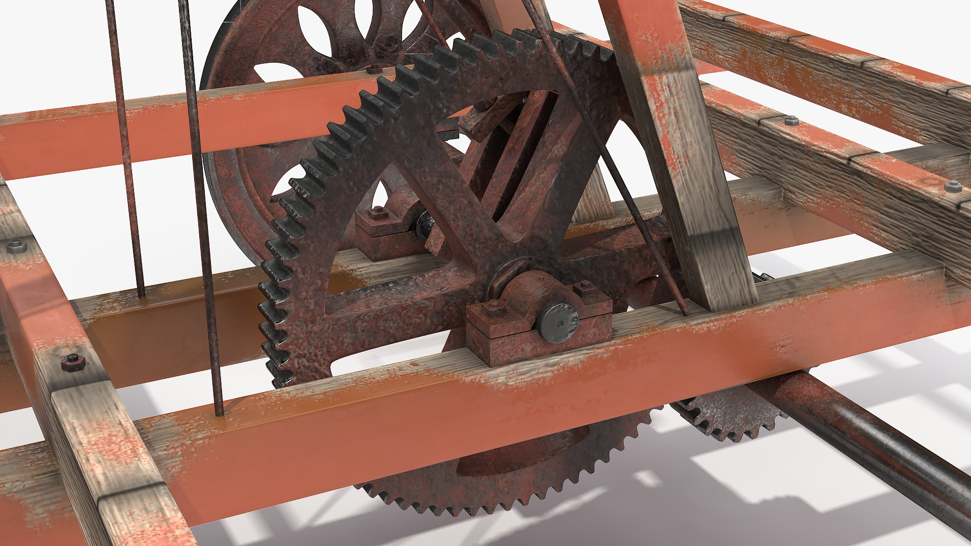 3D model Vintage Railway Handcar Rigged
