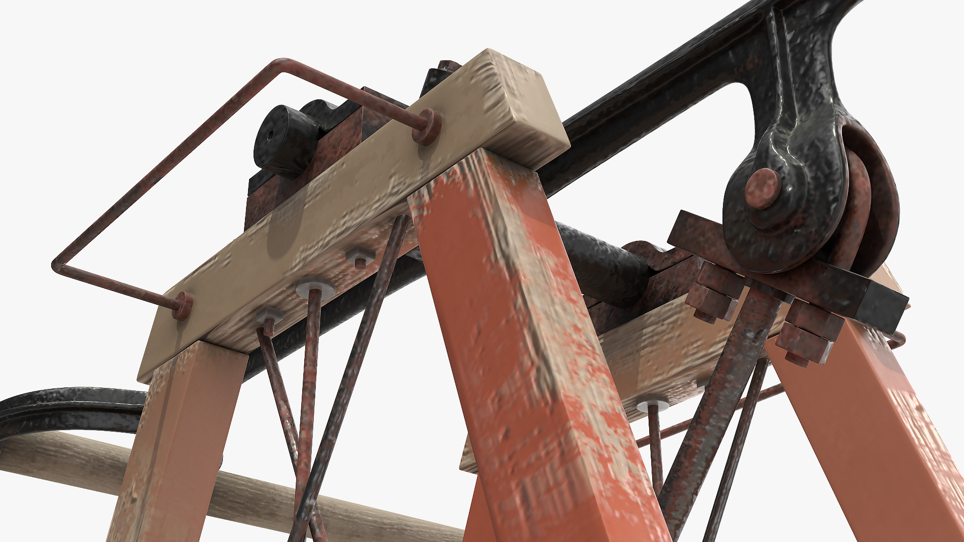 3D model Vintage Railway Handcar Rigged