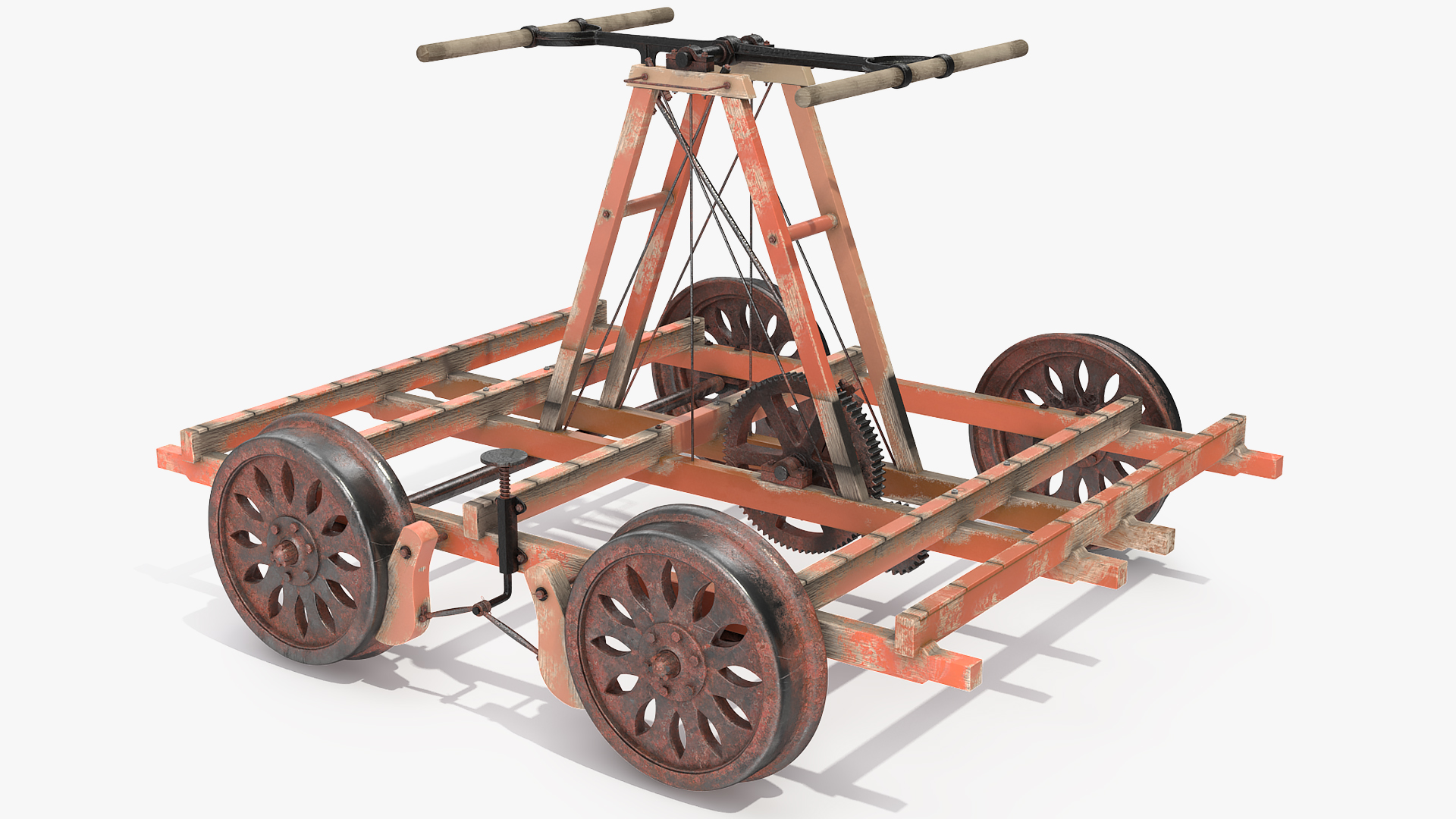 3D model Vintage Railway Handcar Rigged