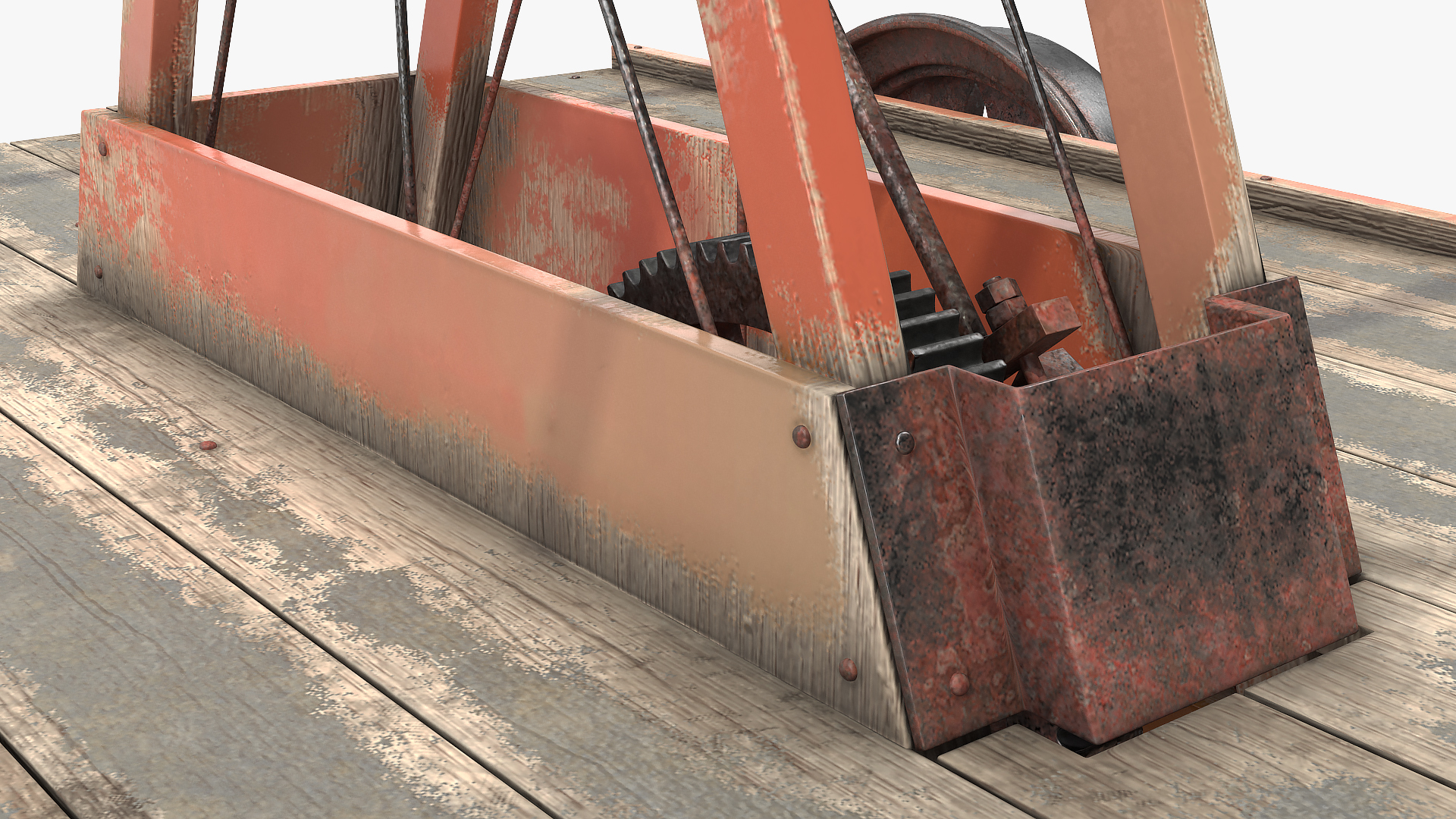 3D model Vintage Railway Handcar Rigged