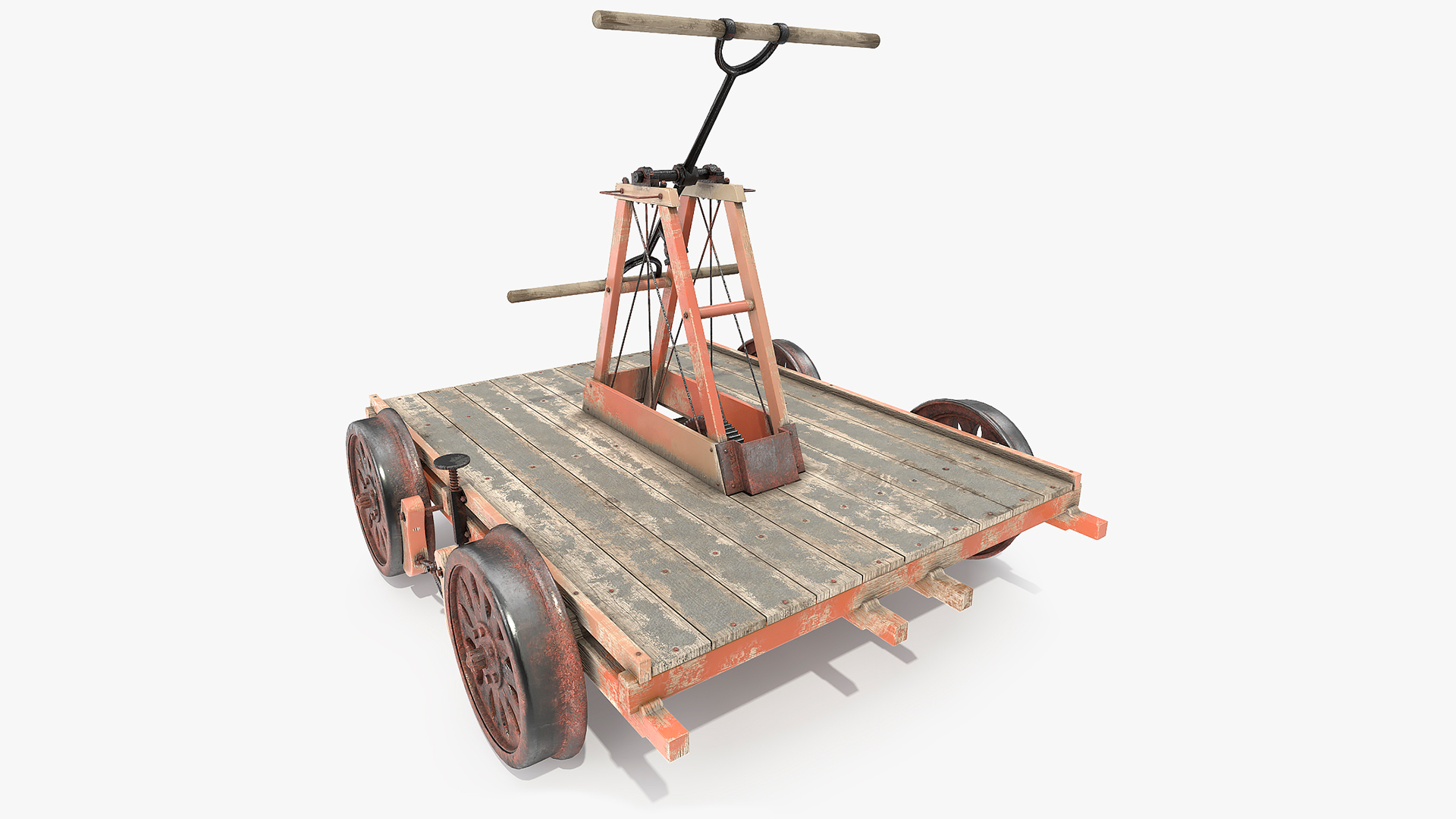 3D model Vintage Railway Handcar Rigged