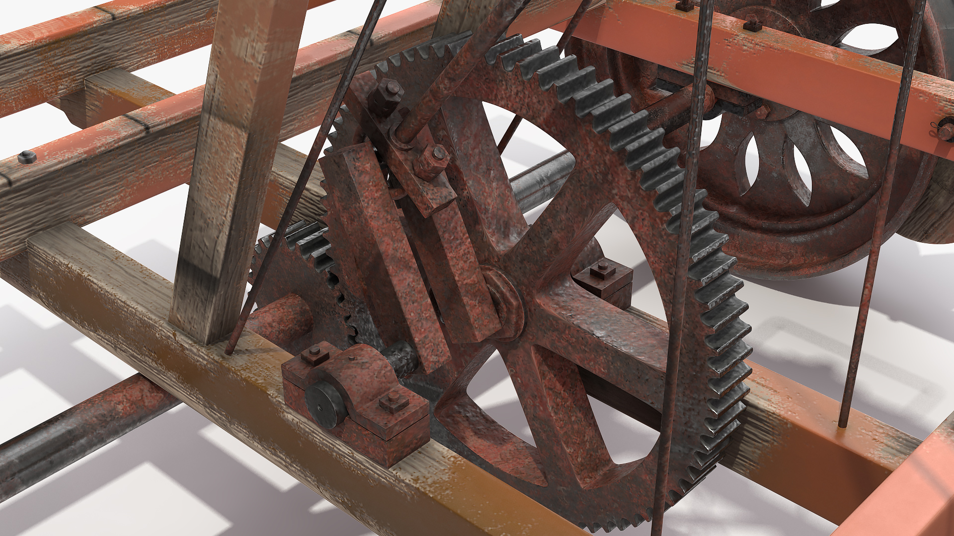 3D model Vintage Railway Handcar Rigged