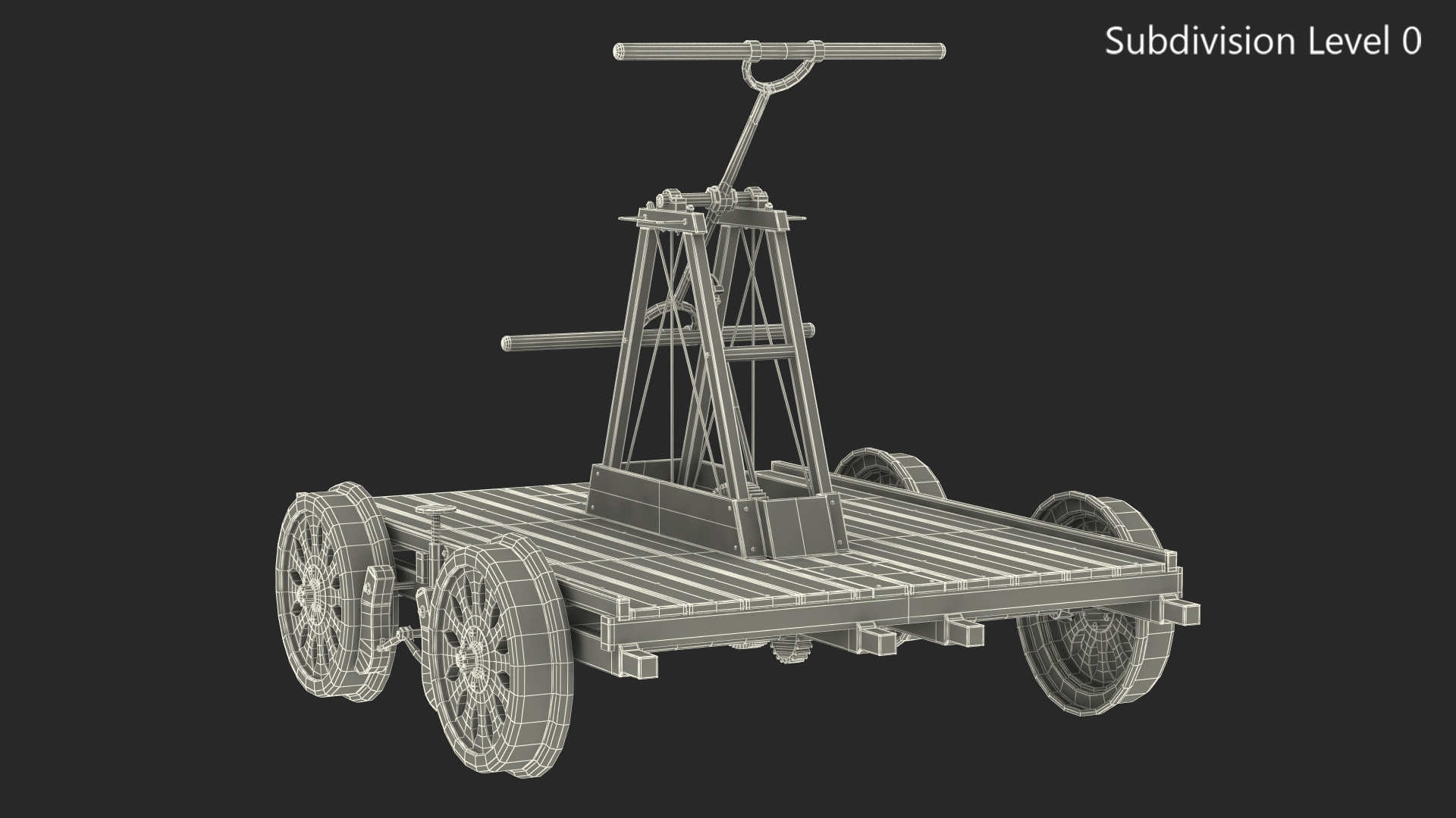 3D model Vintage Railway Handcar Rigged