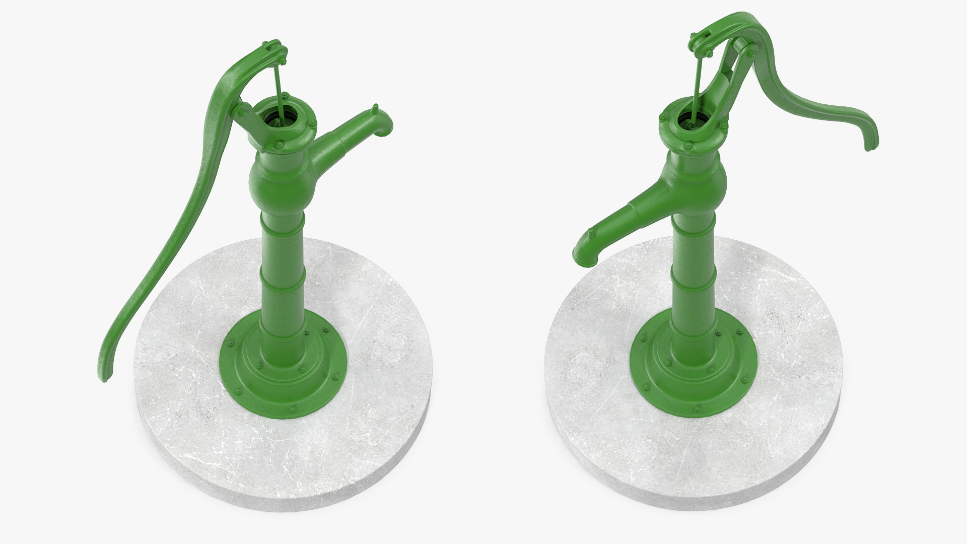 Restored Vintage Hand Water Pump Rigged 3D model