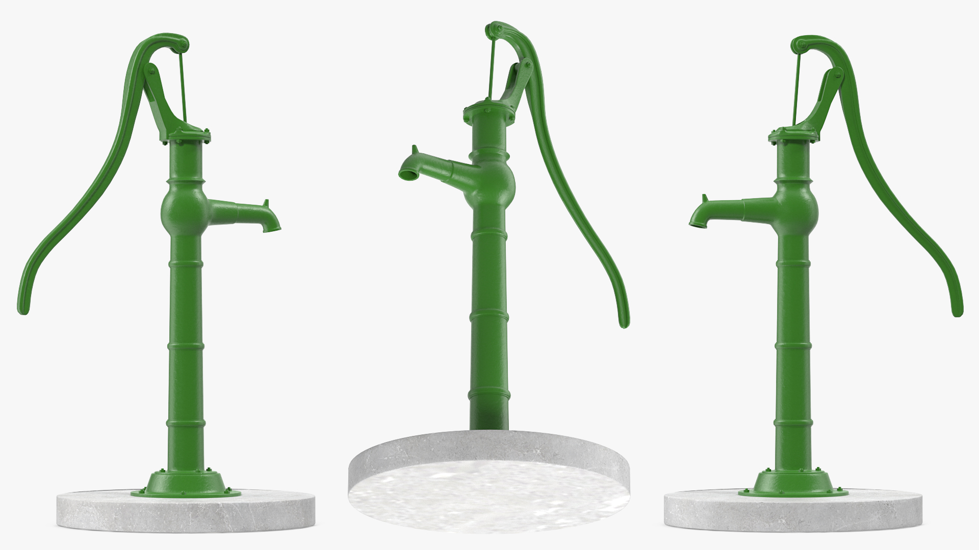 Restored Vintage Hand Water Pump Rigged 3D model