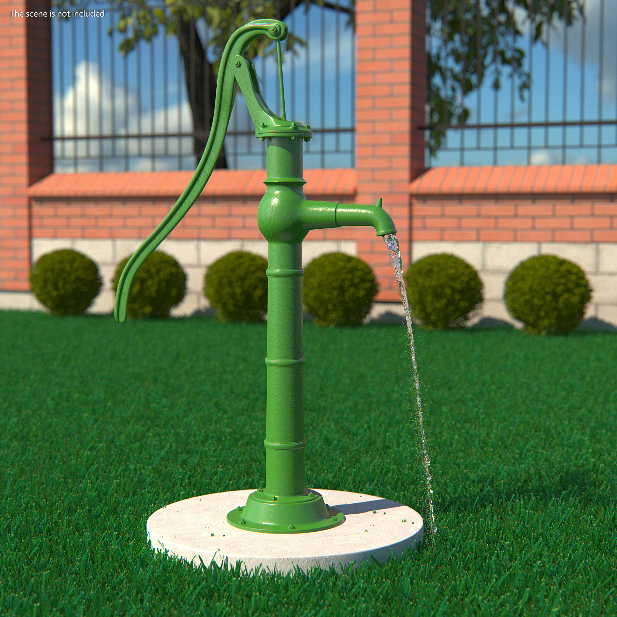 Restored Vintage Hand Water Pump Rigged 3D model