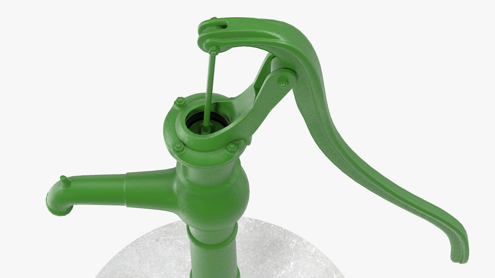 Restored Vintage Hand Water Pump Rigged 3D model