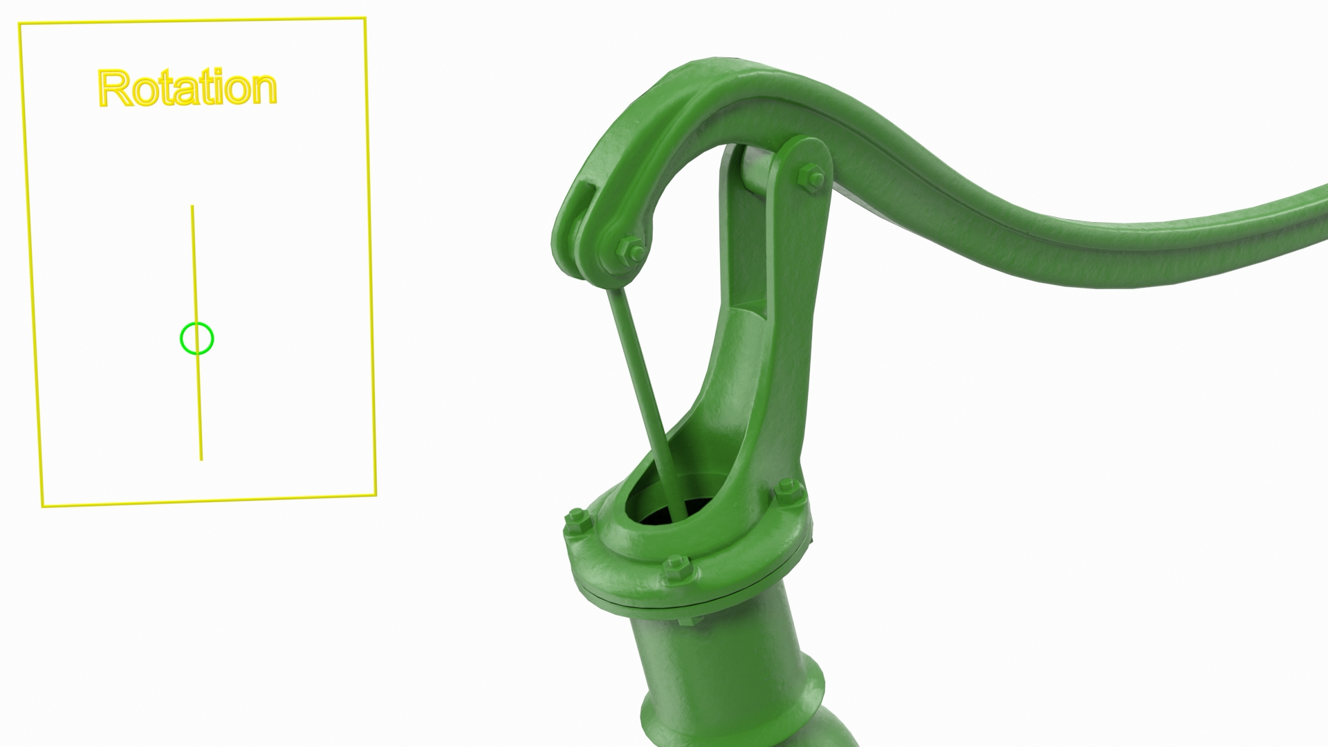Restored Vintage Hand Water Pump Rigged 3D model