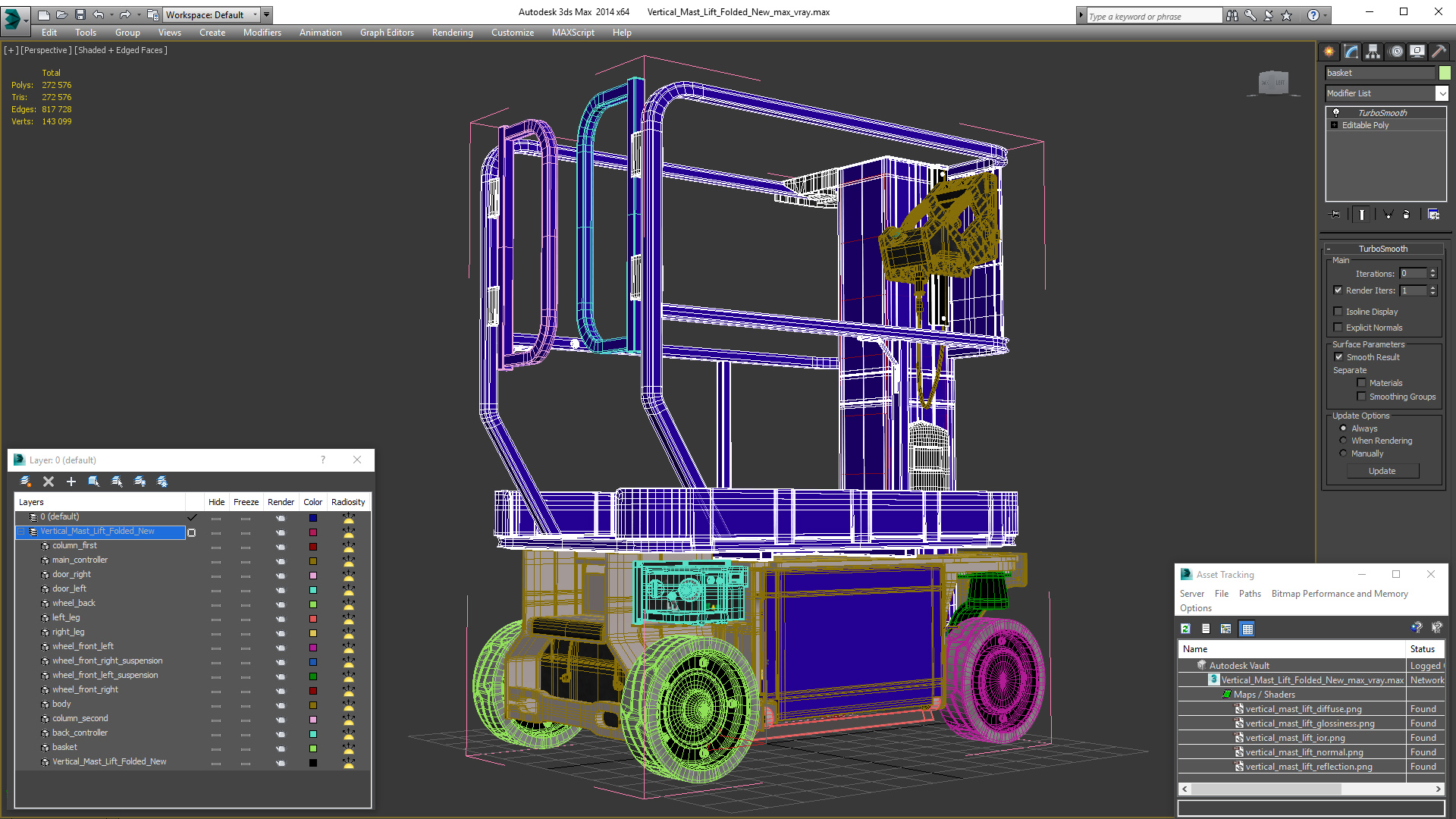 Vertical Mast Lift Folded New 3D model