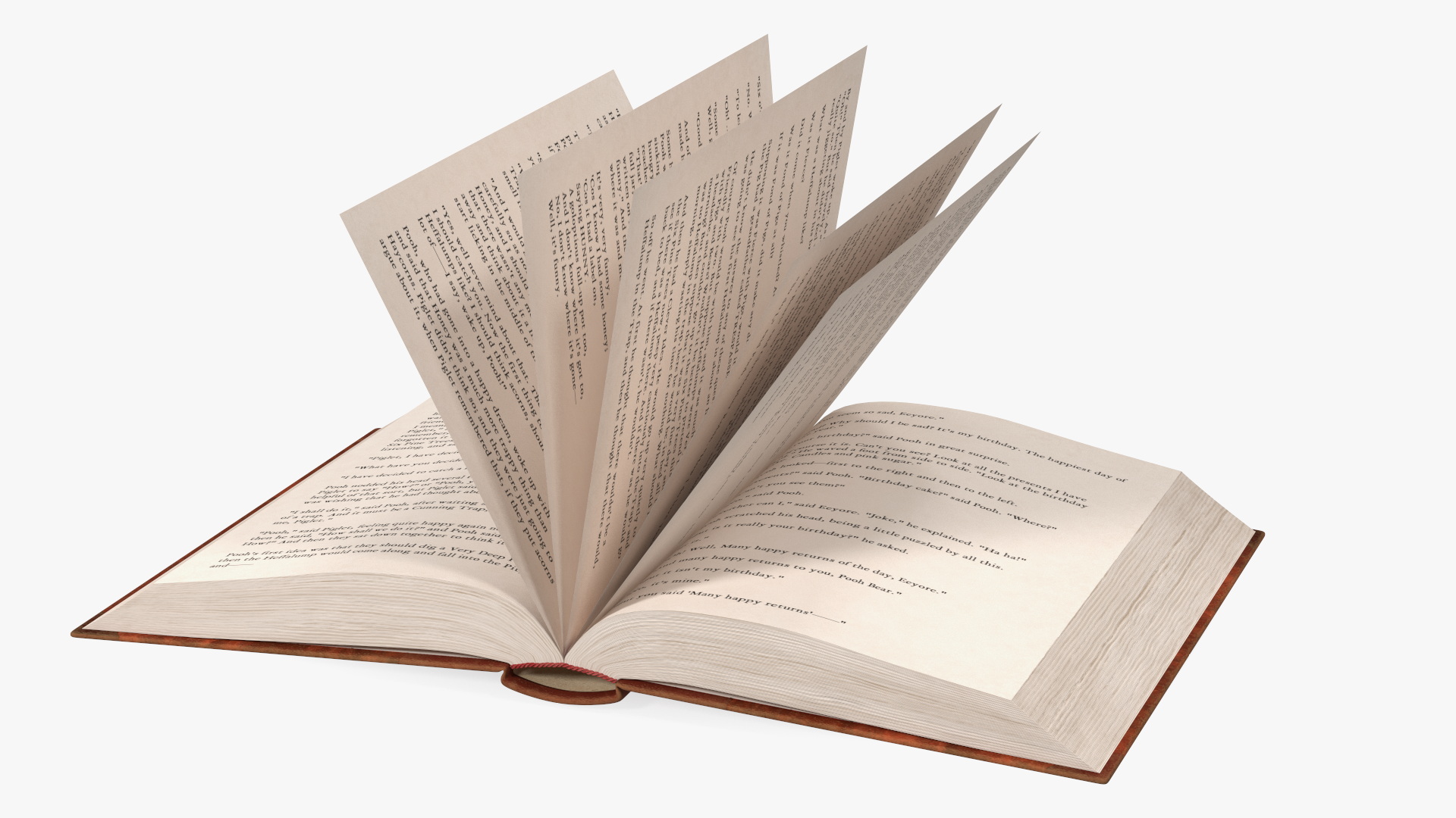 3D Hardcover Book Red English Text Rigged model