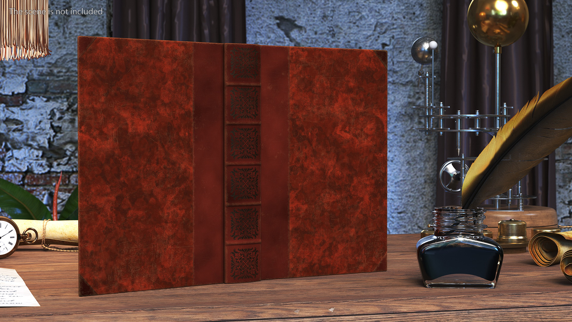 3D Hardcover Book Red English Text Rigged model