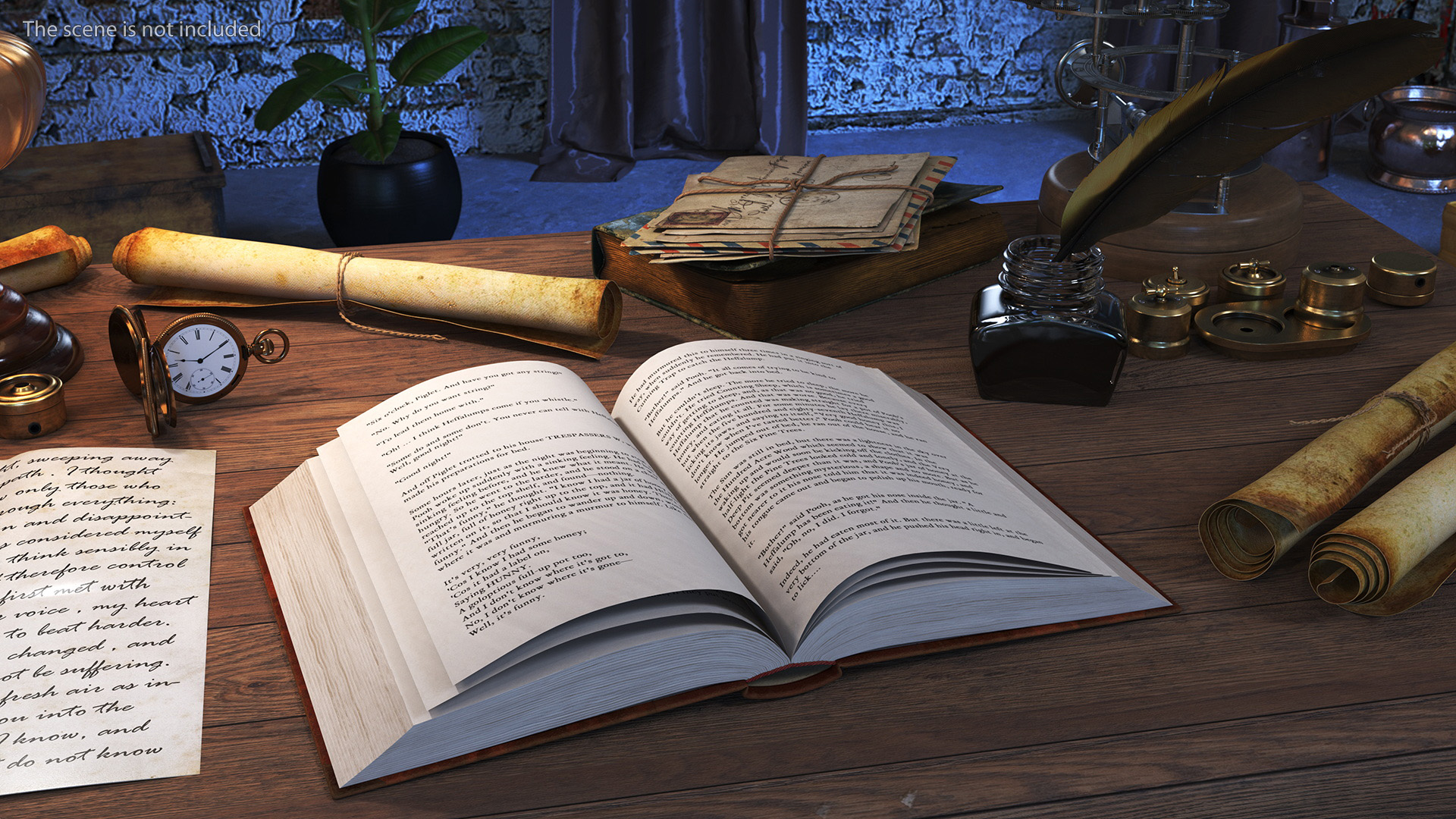 3D Hardcover Book Red English Text Rigged model