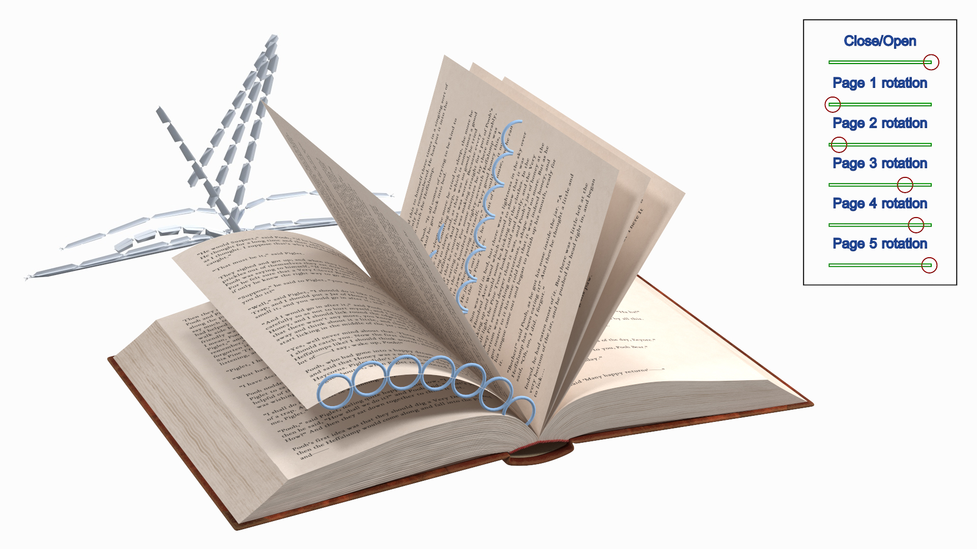 3D Hardcover Book Red English Text Rigged model