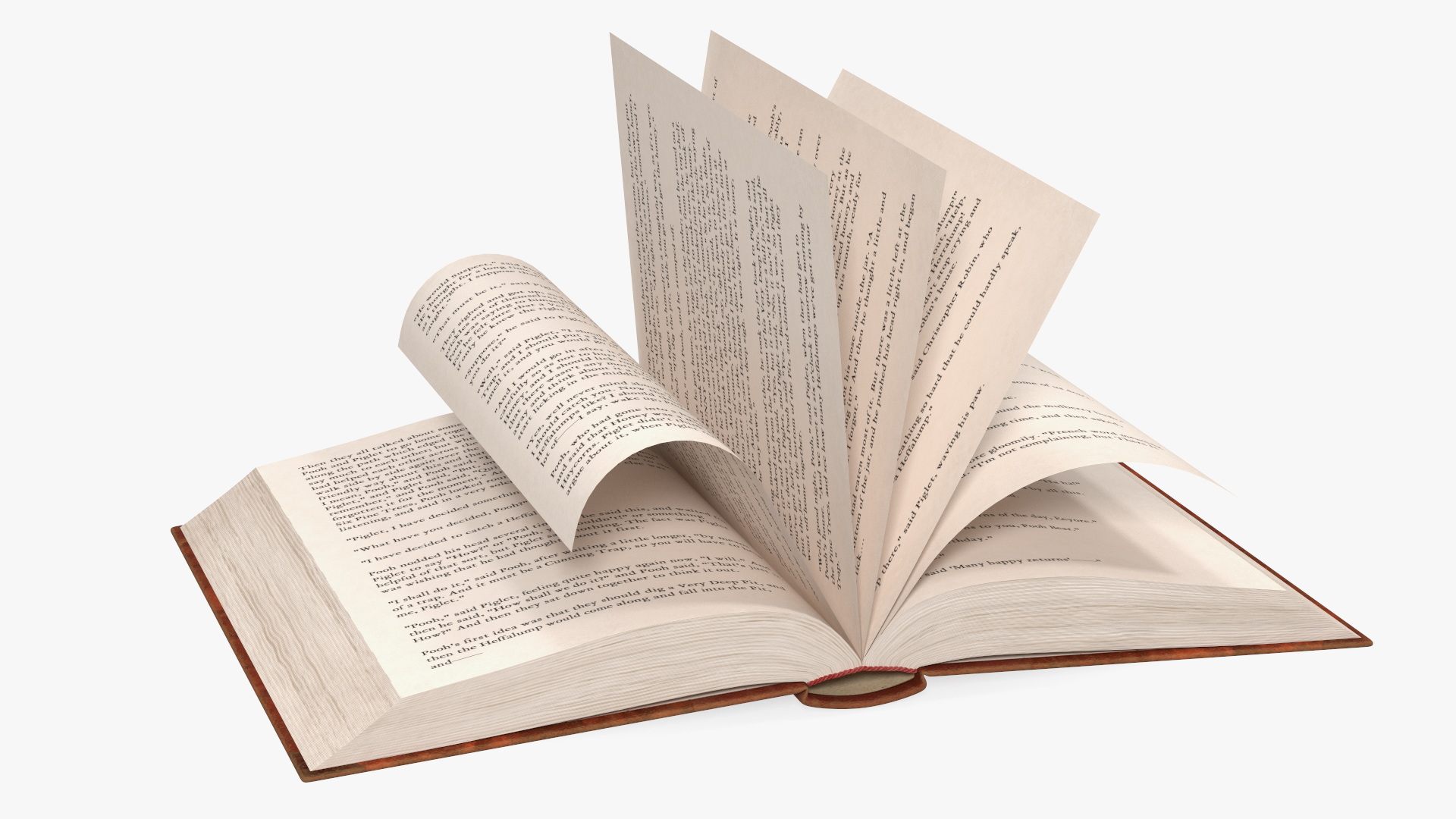 3D Hardcover Book Red English Text Rigged model