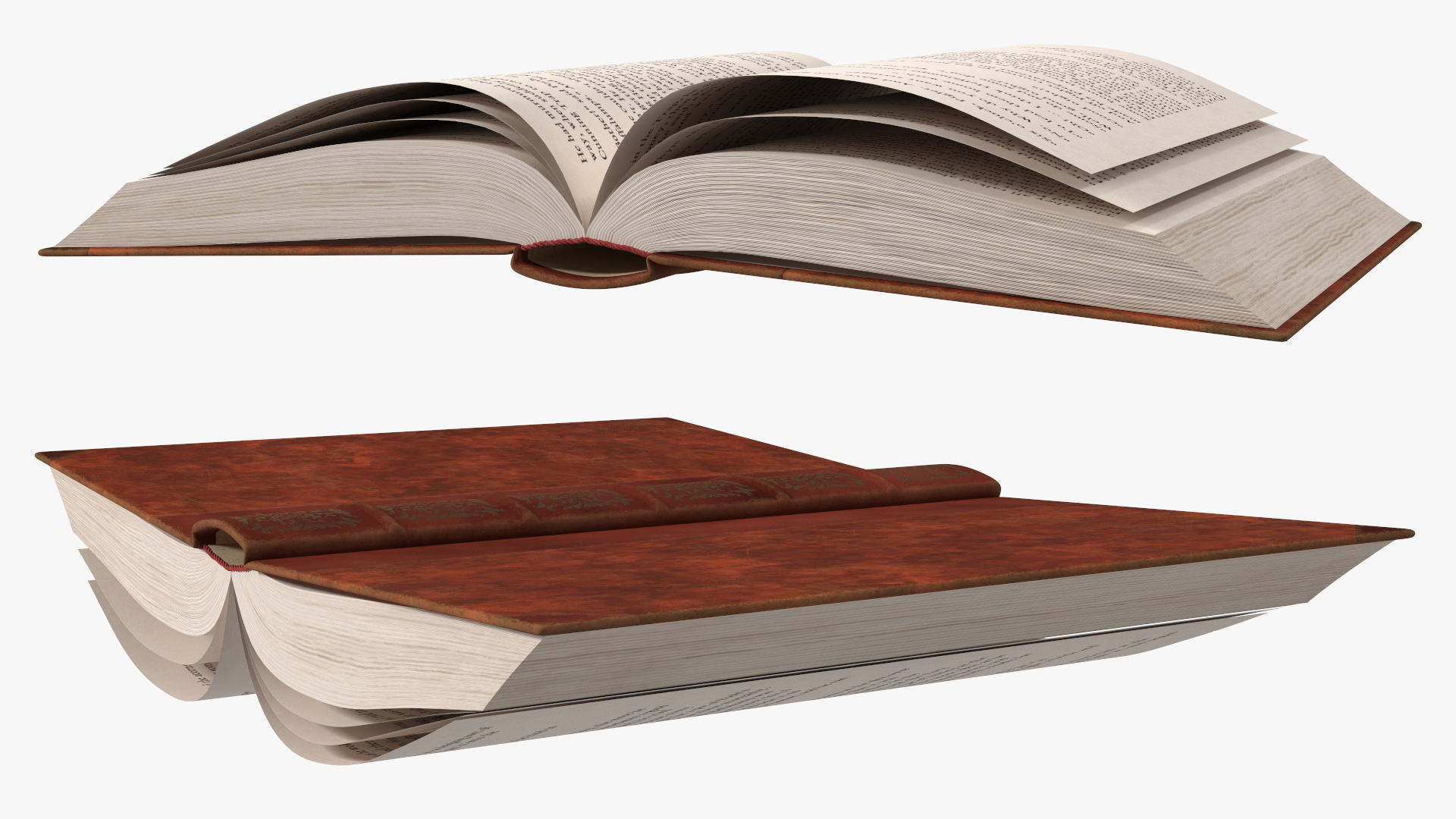 3D Hardcover Book Red English Text Rigged model
