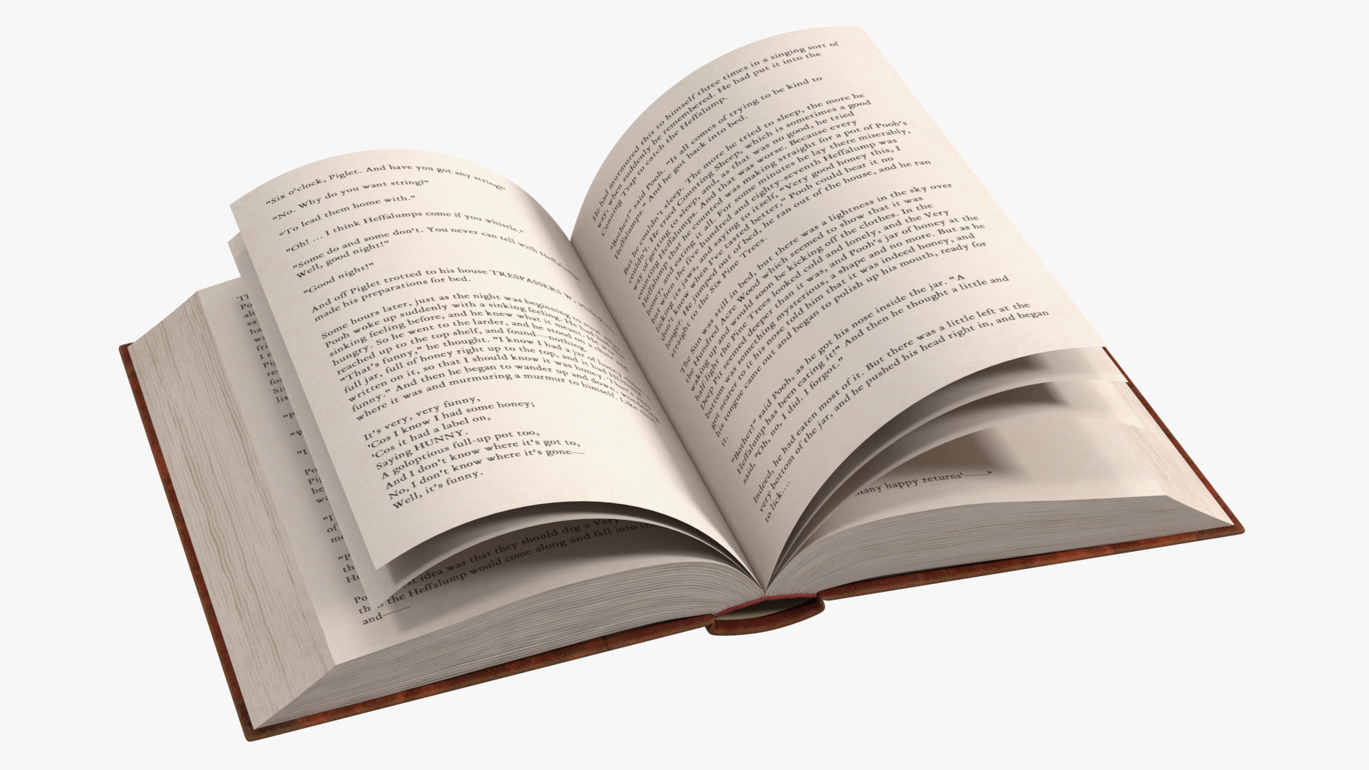 3D Hardcover Book Red English Text Rigged model