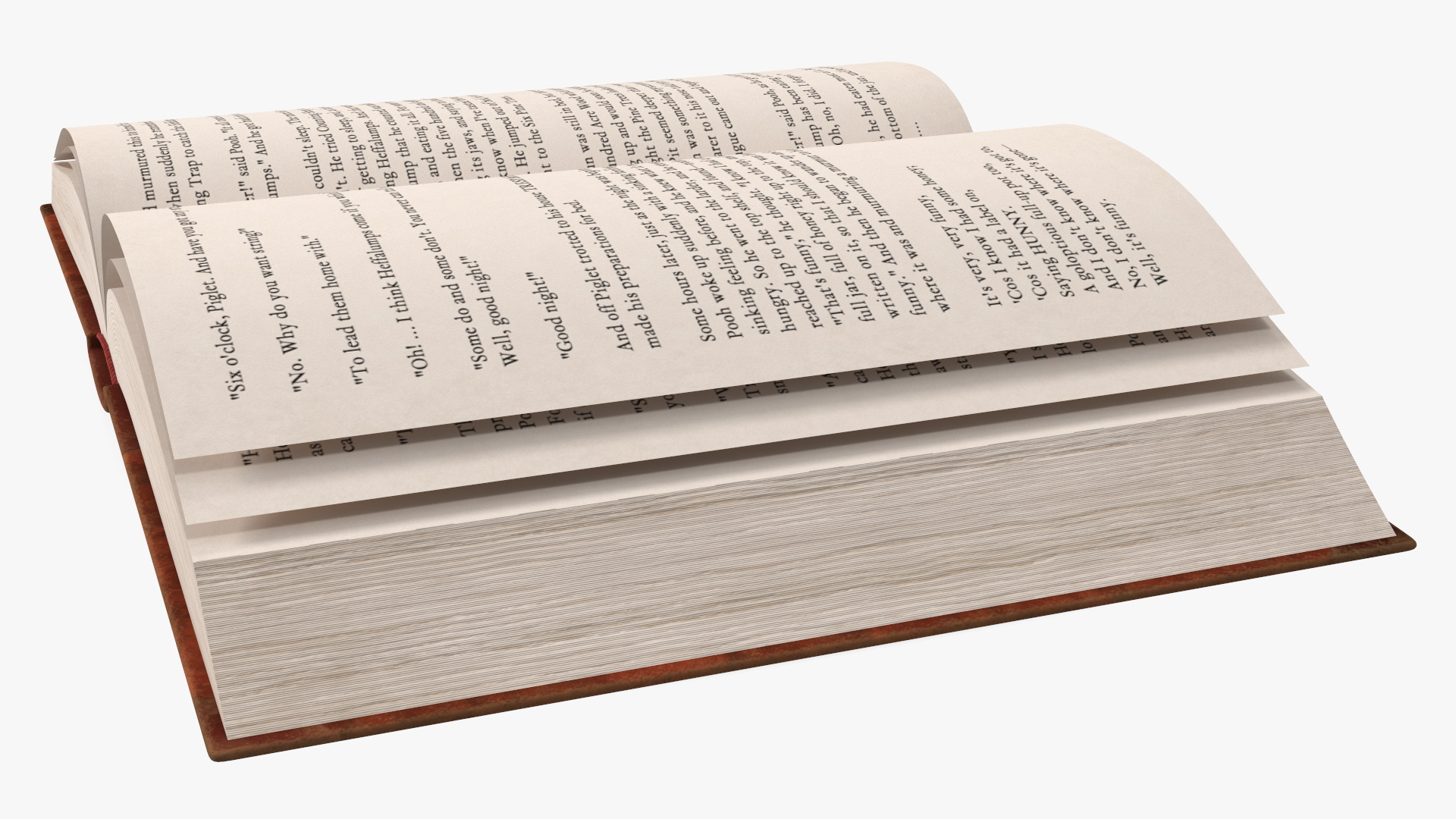 3D Hardcover Book Red English Text Rigged model