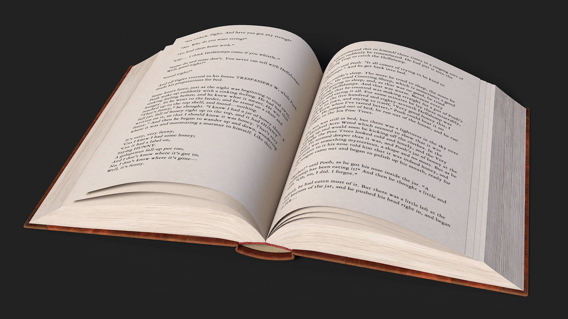 3D Hardcover Book Red English Text Rigged model