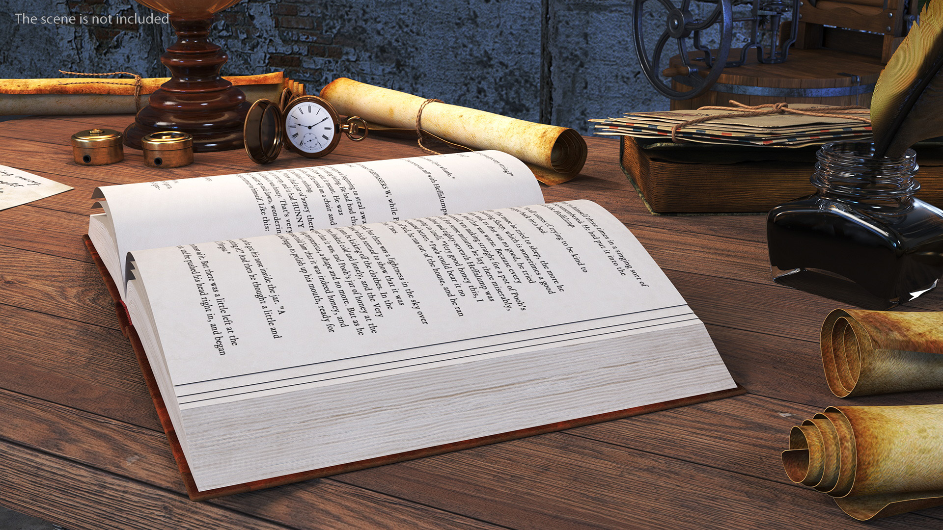 3D Hardcover Book Red English Text Rigged model