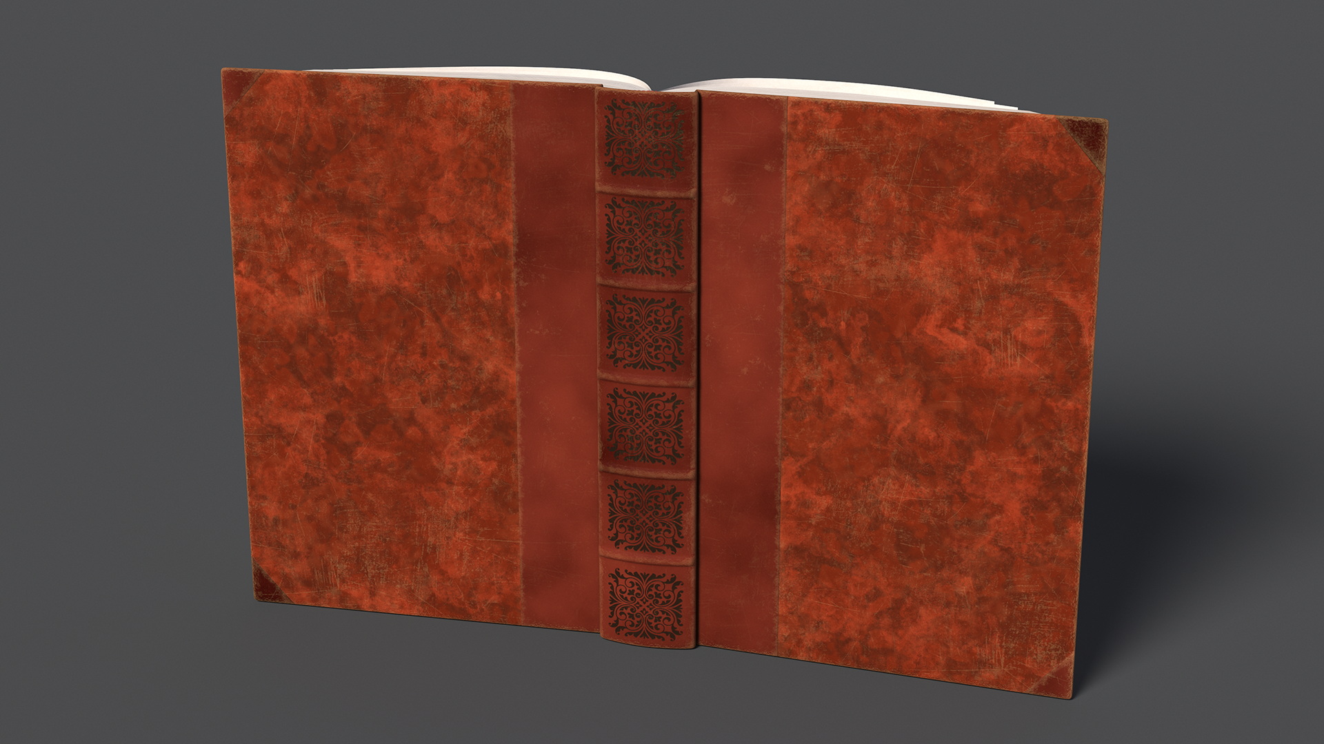 3D Hardcover Book Red English Text Rigged model