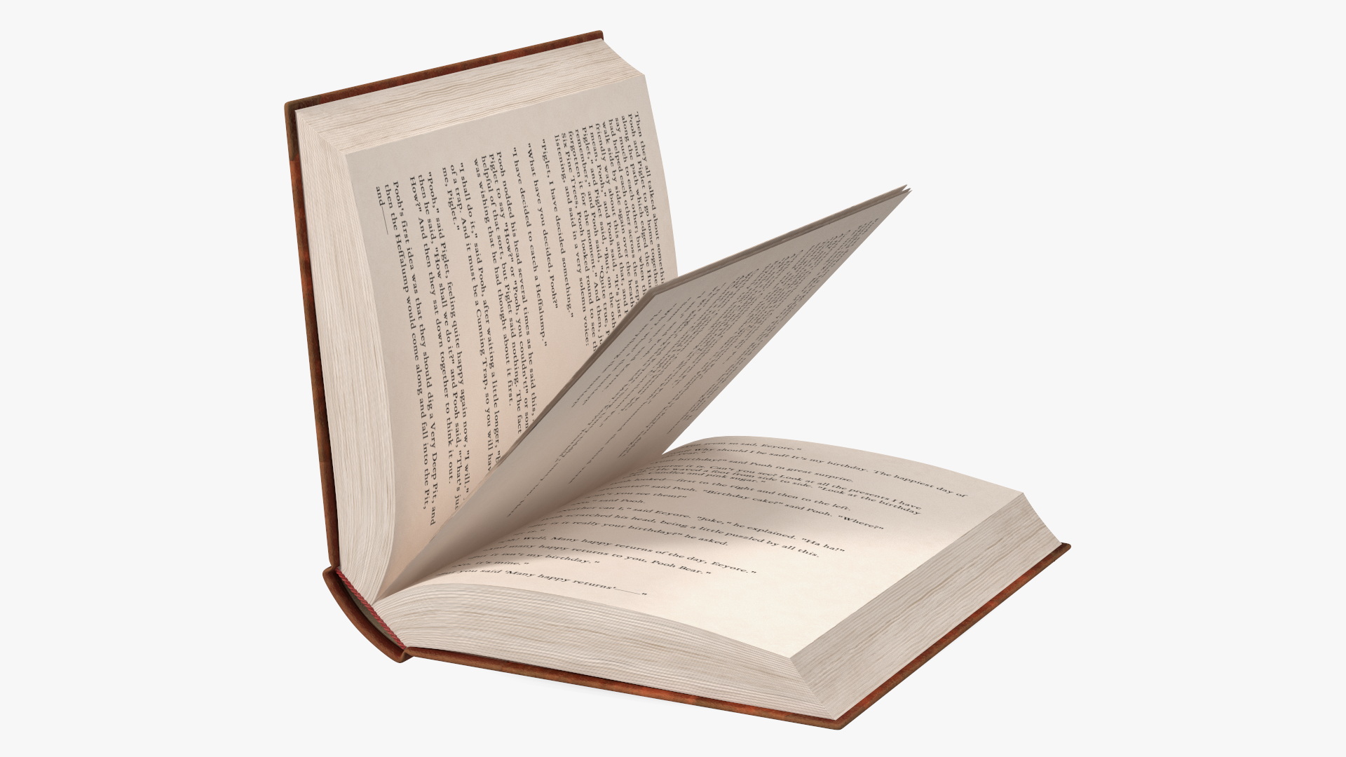 3D Hardcover Book Red English Text Rigged model