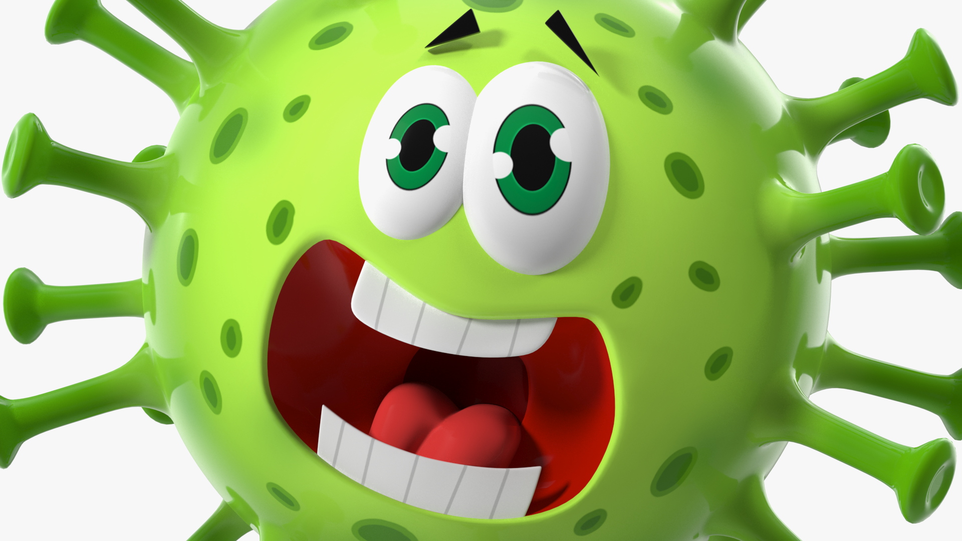 3D Covid Emoji Scared model