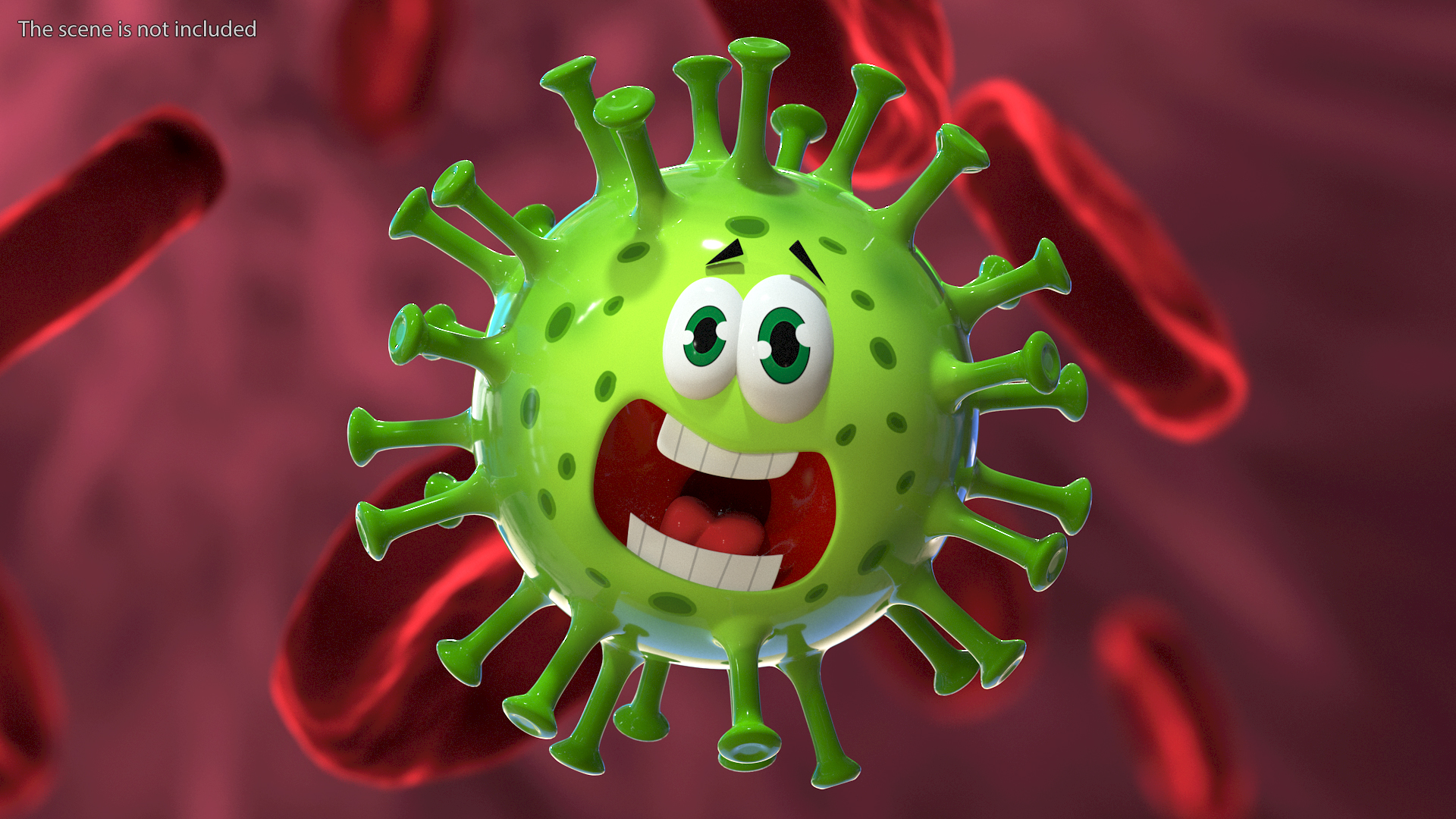 3D Covid Emoji Scared model