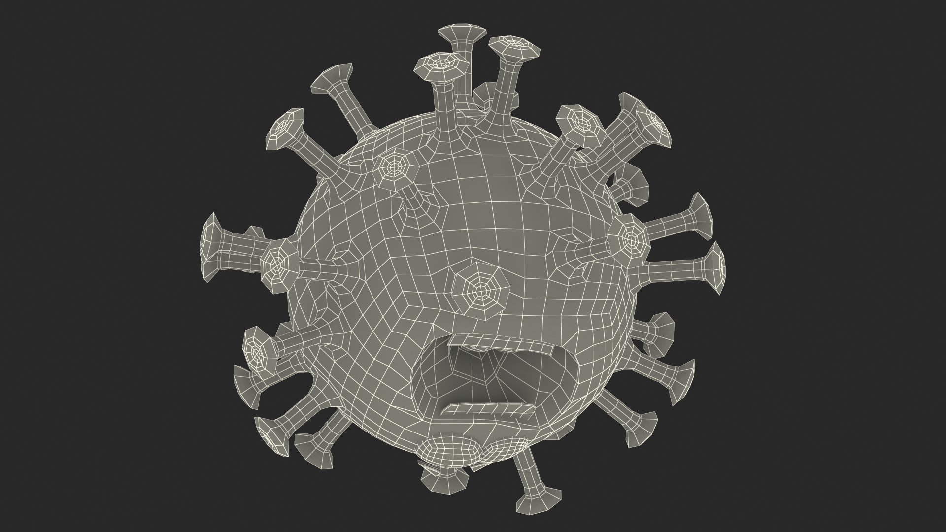 3D Covid Emoji Scared model