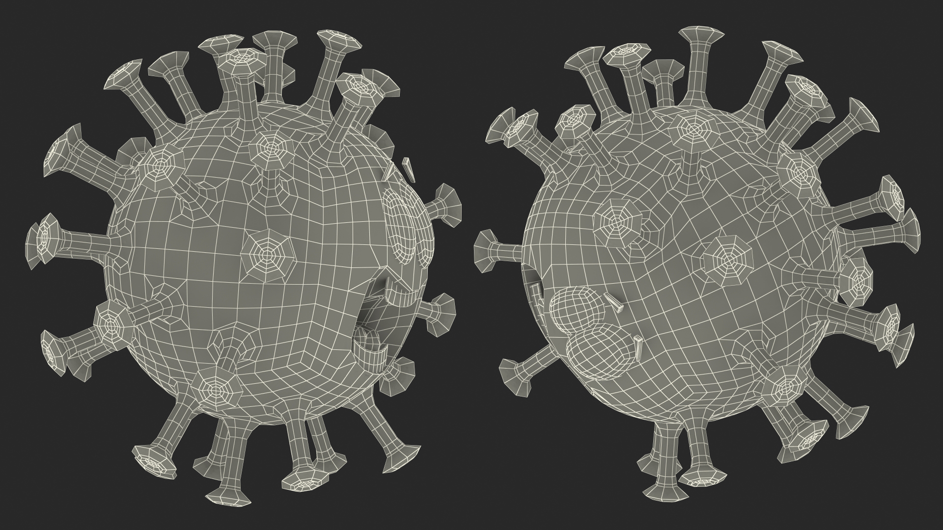 3D Covid Emoji Scared model