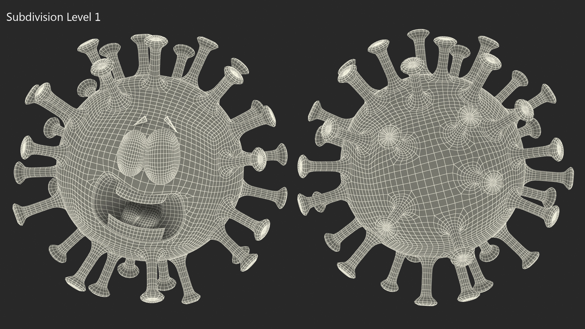 3D Covid Emoji Scared model