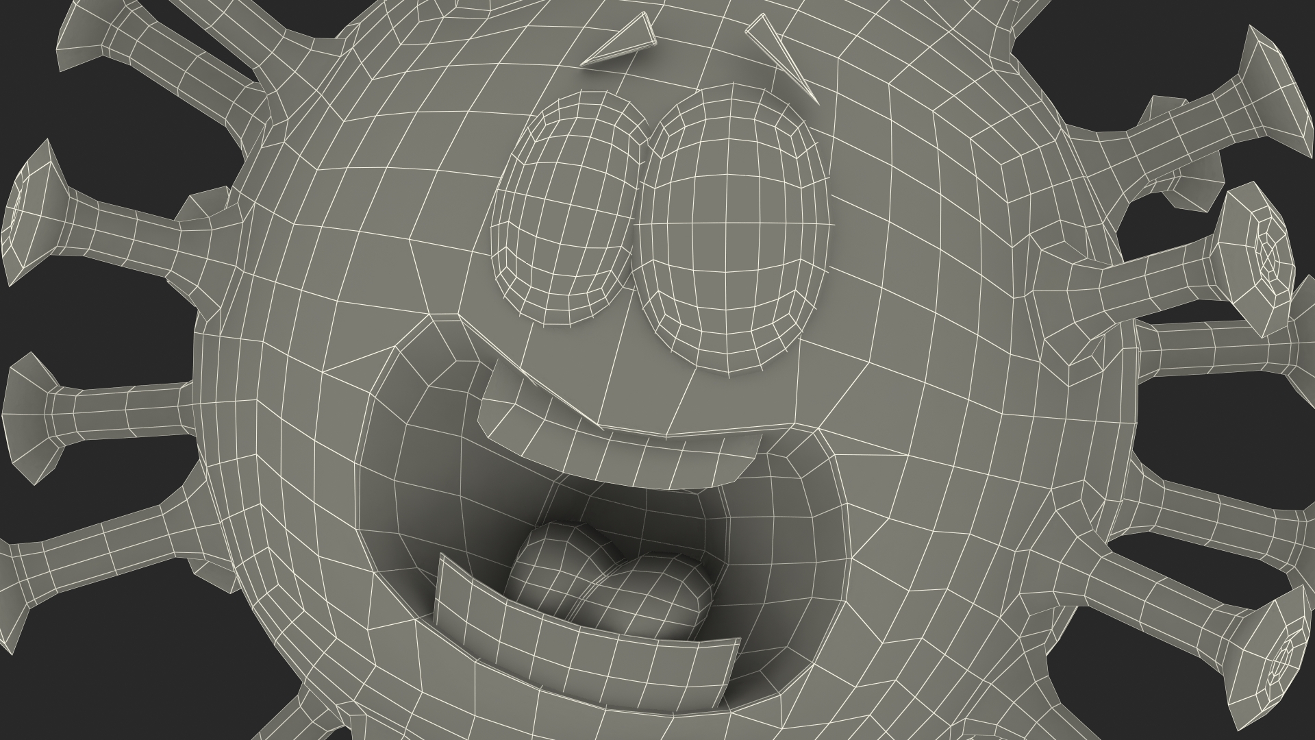 3D Covid Emoji Scared model