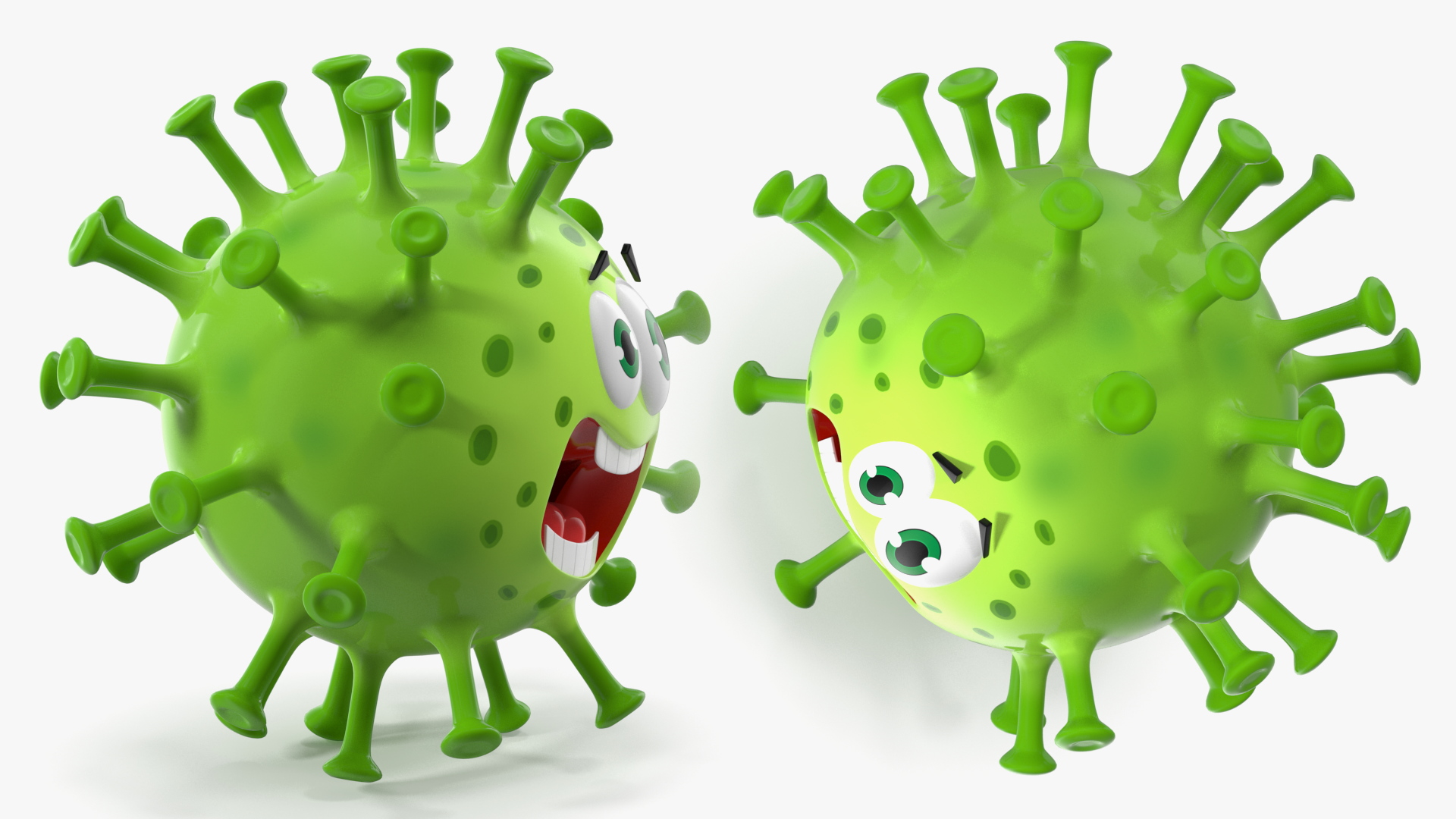 3D Covid Emoji Scared model