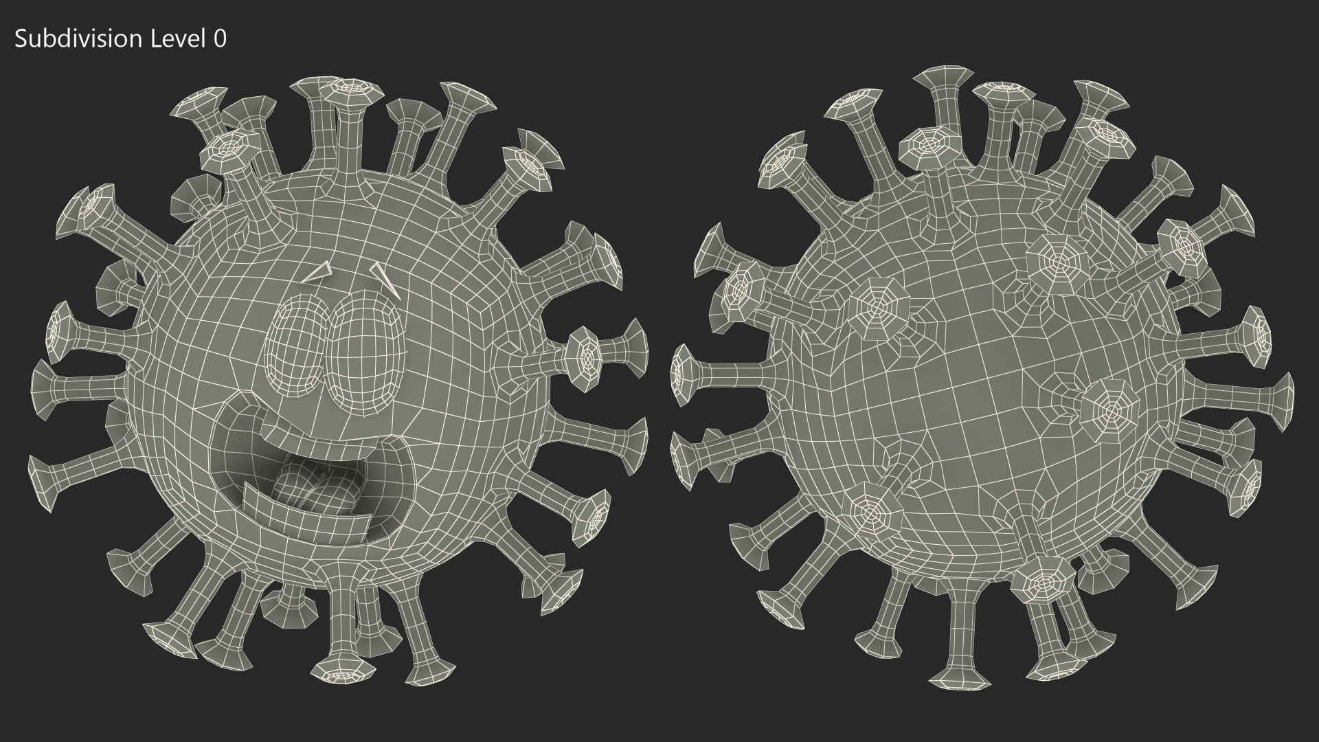 3D Covid Emoji Scared model