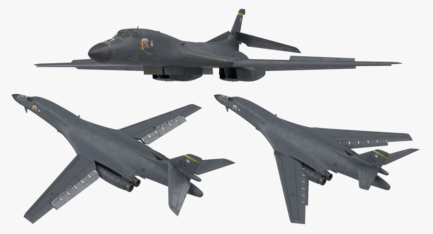 3D Strategic Bomber Rockwell B 1 Lancer Rigged model