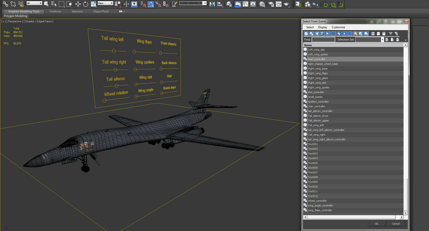 3D Strategic Bomber Rockwell B 1 Lancer Rigged model