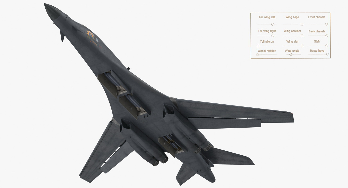 3D Strategic Bomber Rockwell B 1 Lancer Rigged model