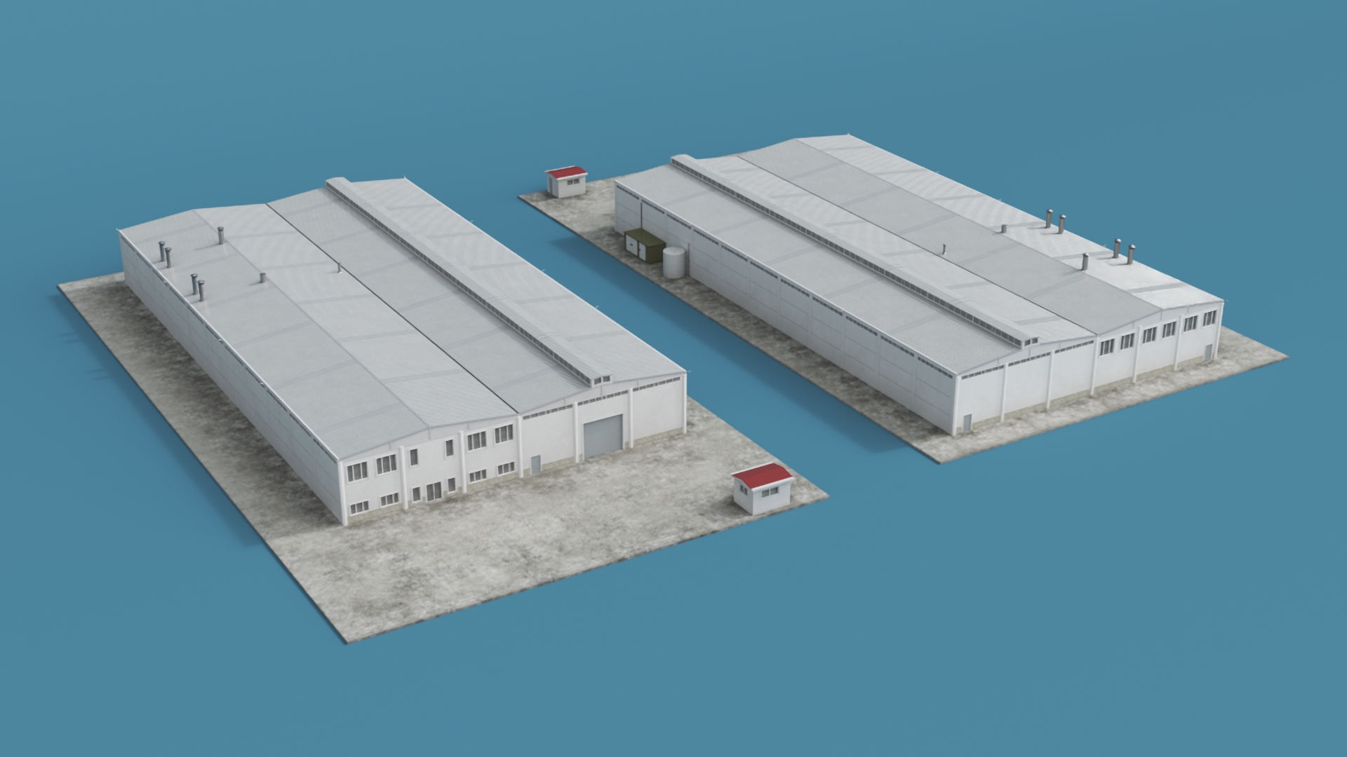 Large Factory Building 3D