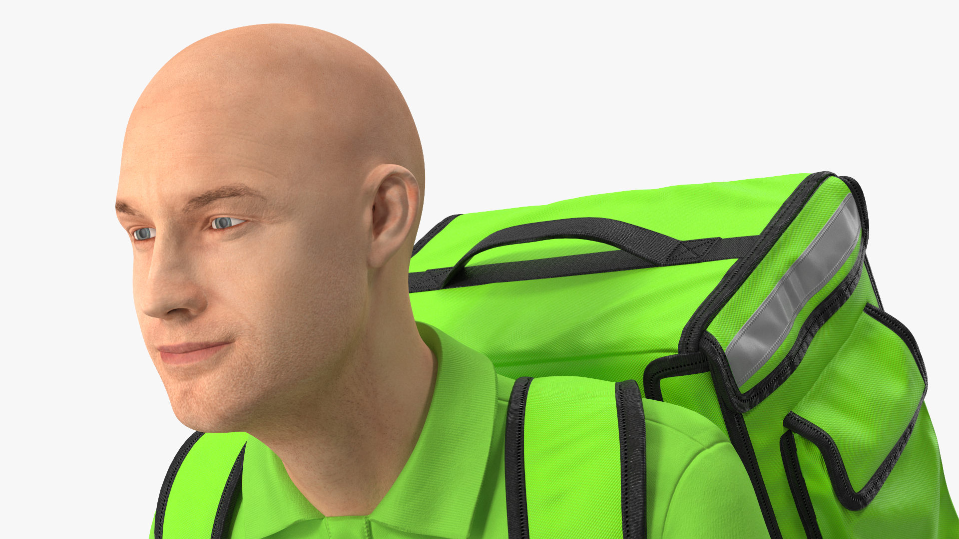 Delivery Man Riding Scooter 3D