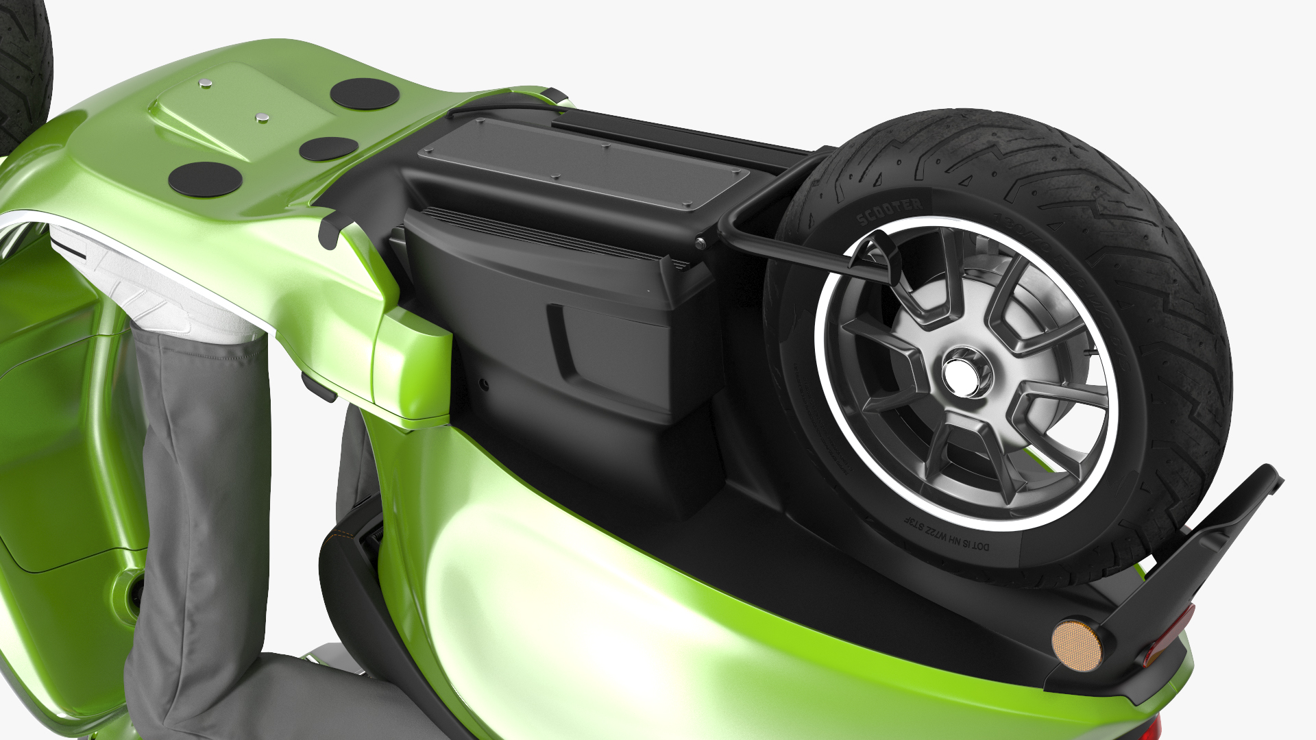 Delivery Man Riding Scooter 3D