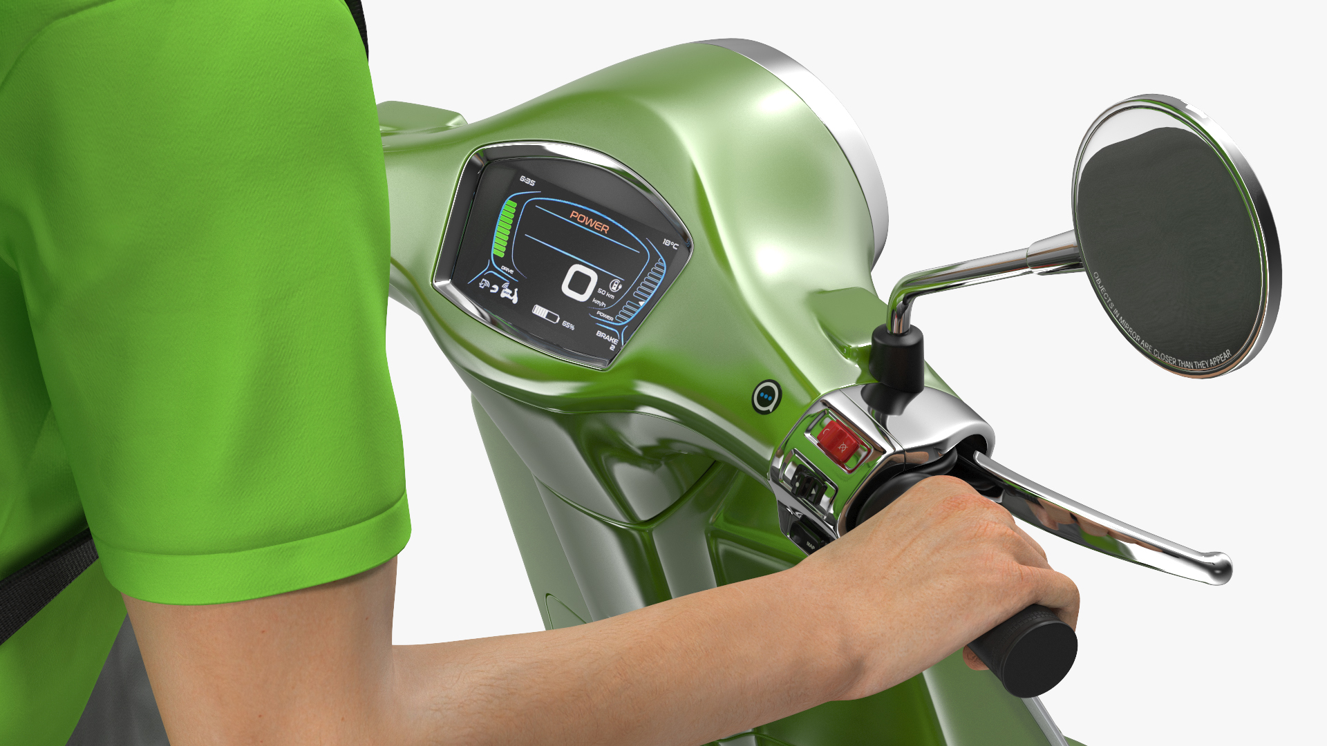 Delivery Man Riding Scooter 3D