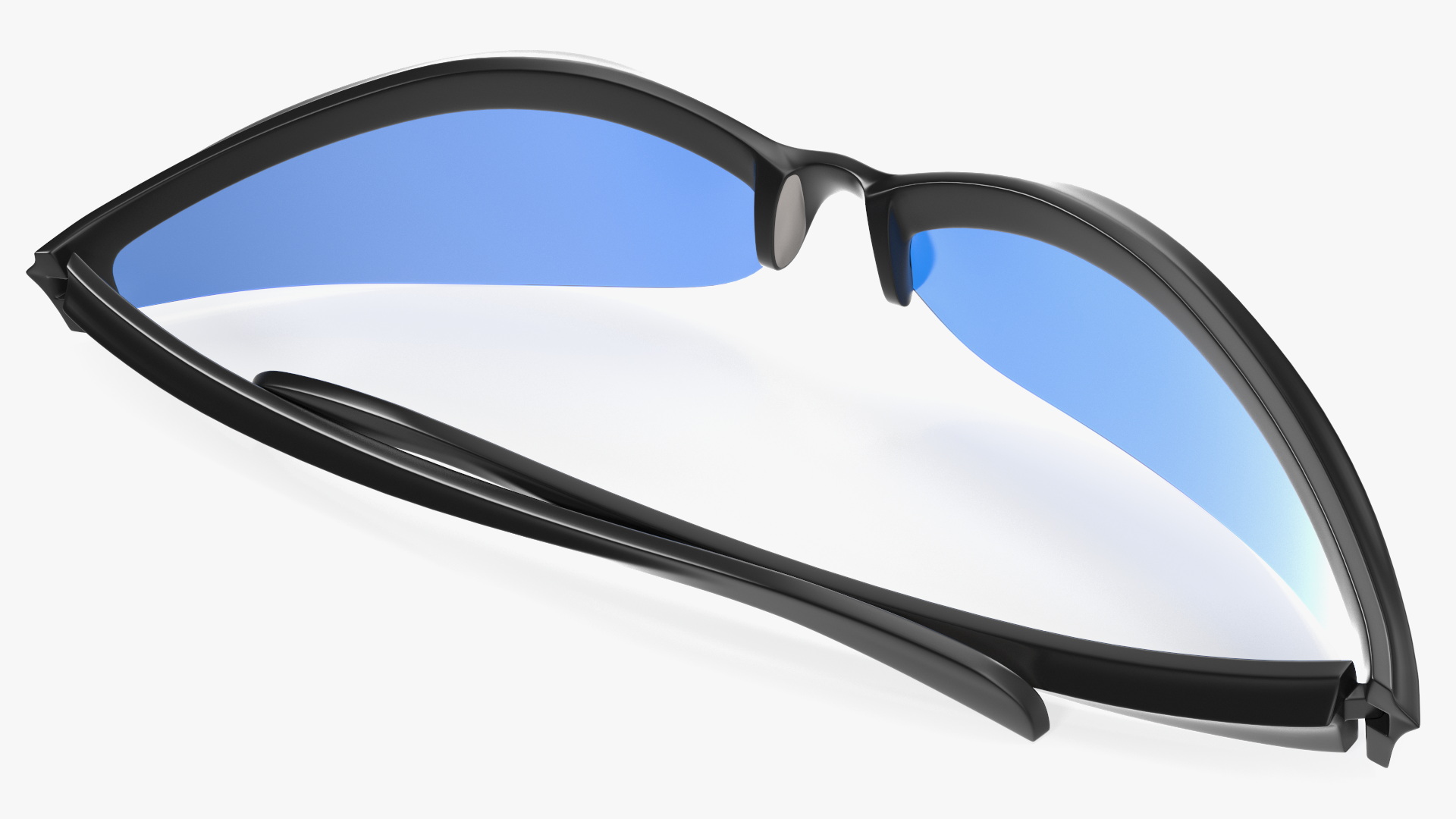 Black Frame Polarized Cycling Sunglasses Folded 3D