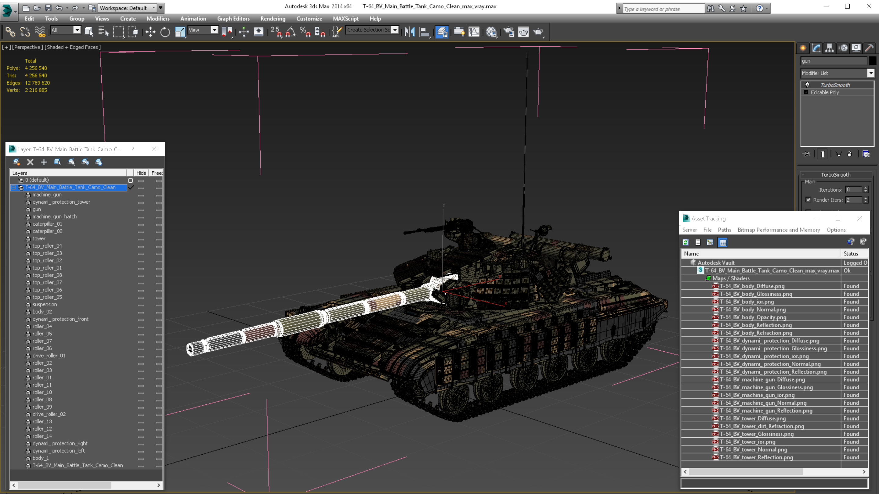 3D model T-64 BV Main Battle Tank Camo Clean