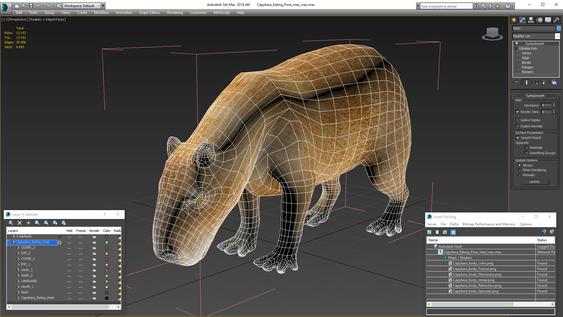 3D model Capybara Eating Pose