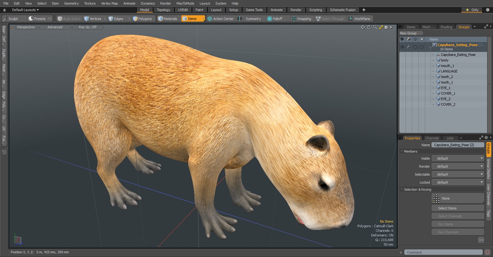 3D model Capybara Eating Pose