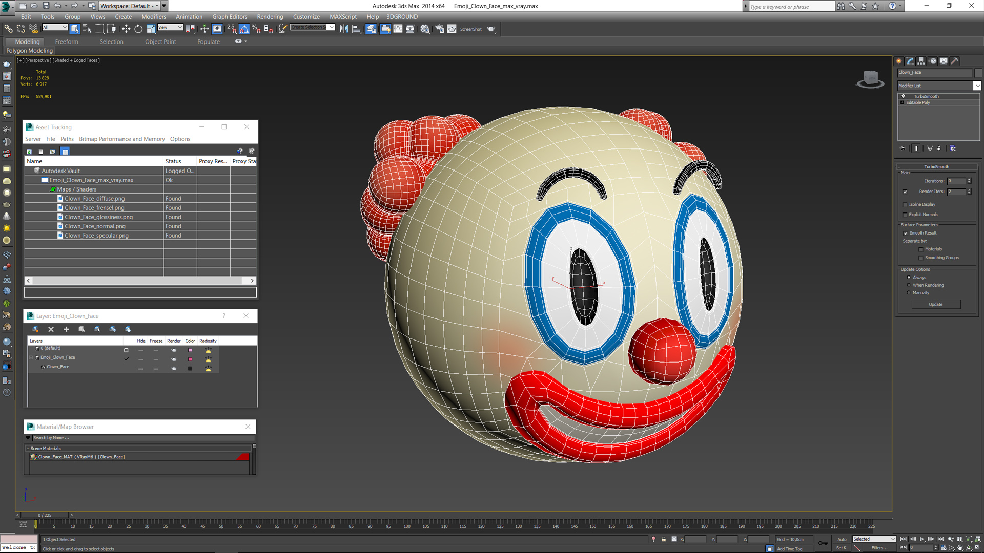 3D Emoji Clown Face