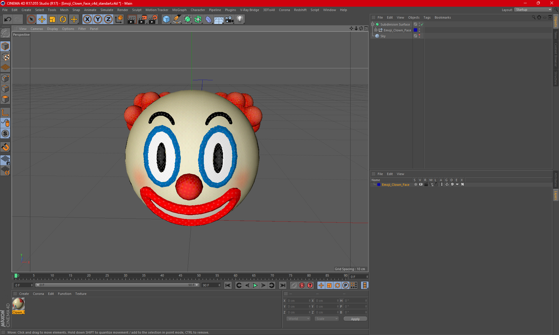 3D Emoji Clown Face