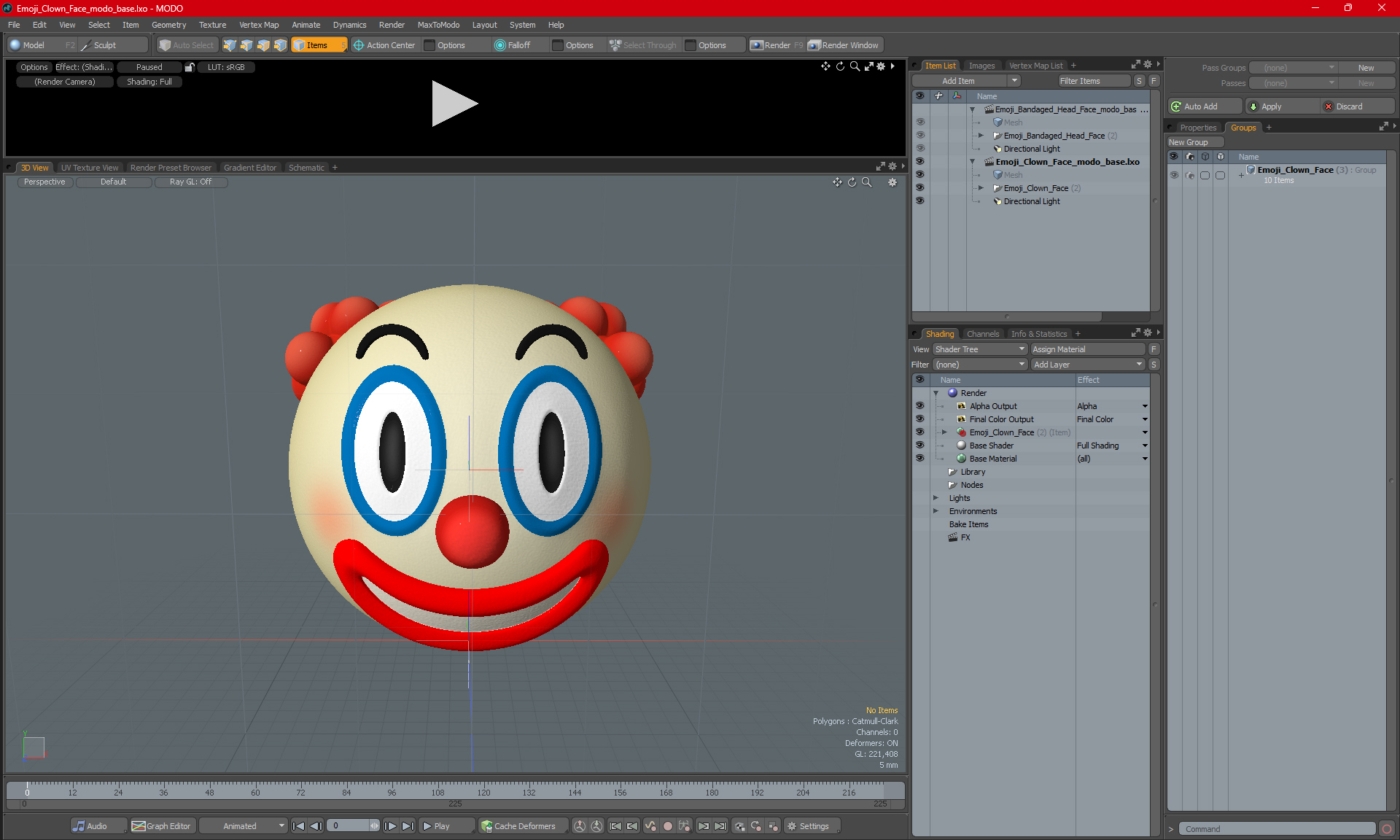 3D Emoji Clown Face